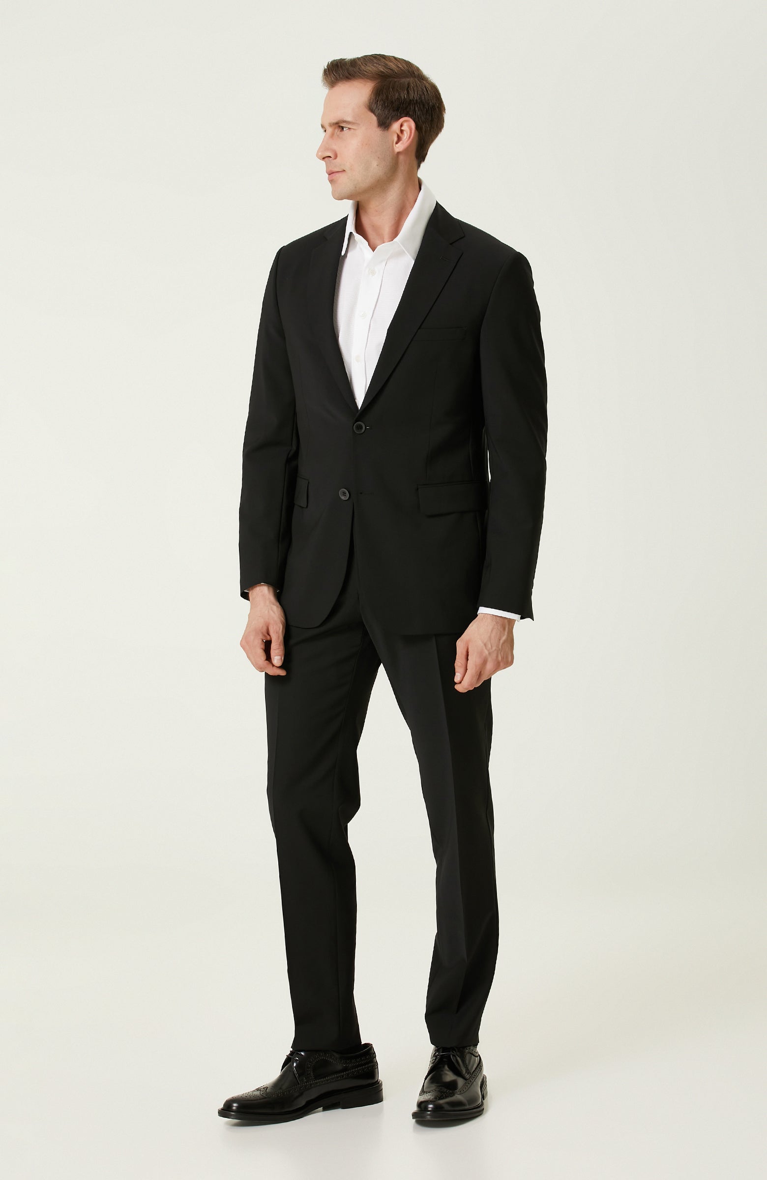 MEN'S Black Wool Classic Suit