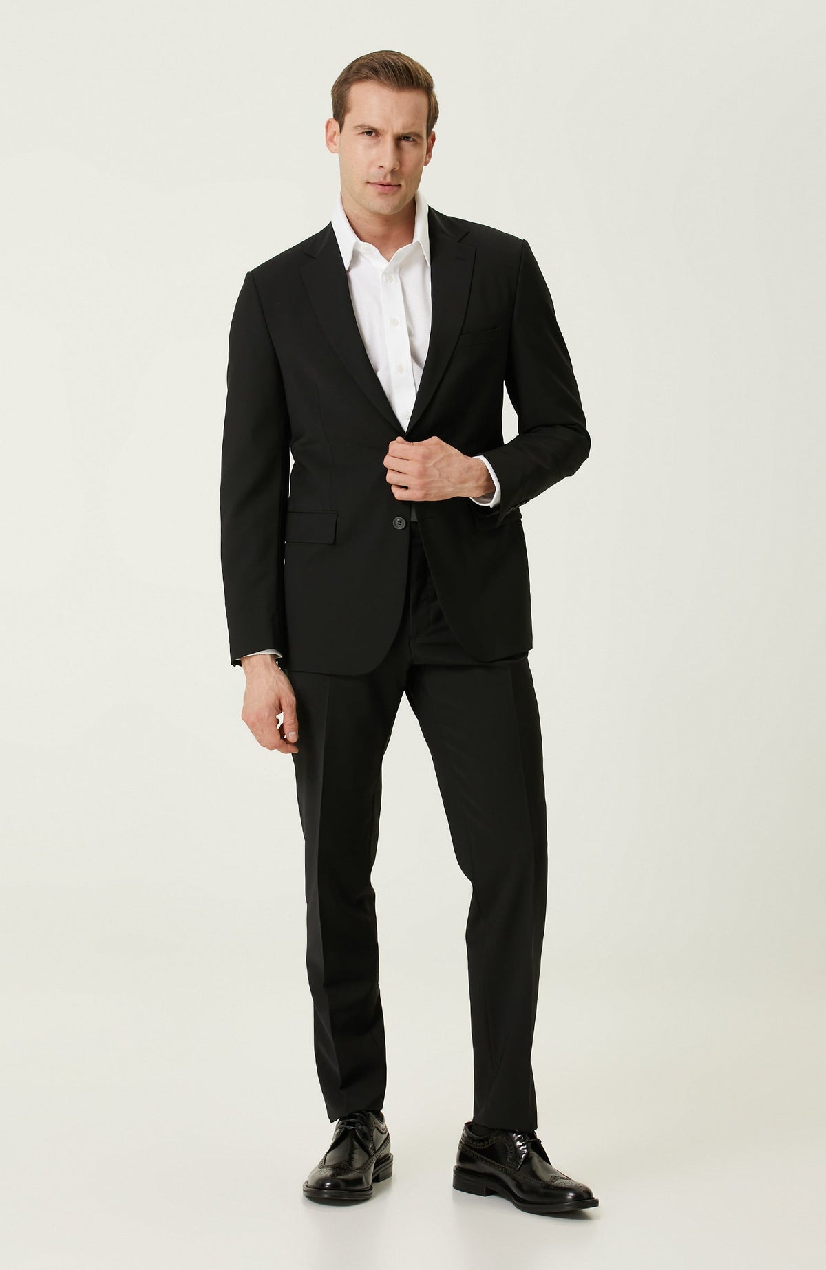 MEN'S Black Wool Classic Suit
