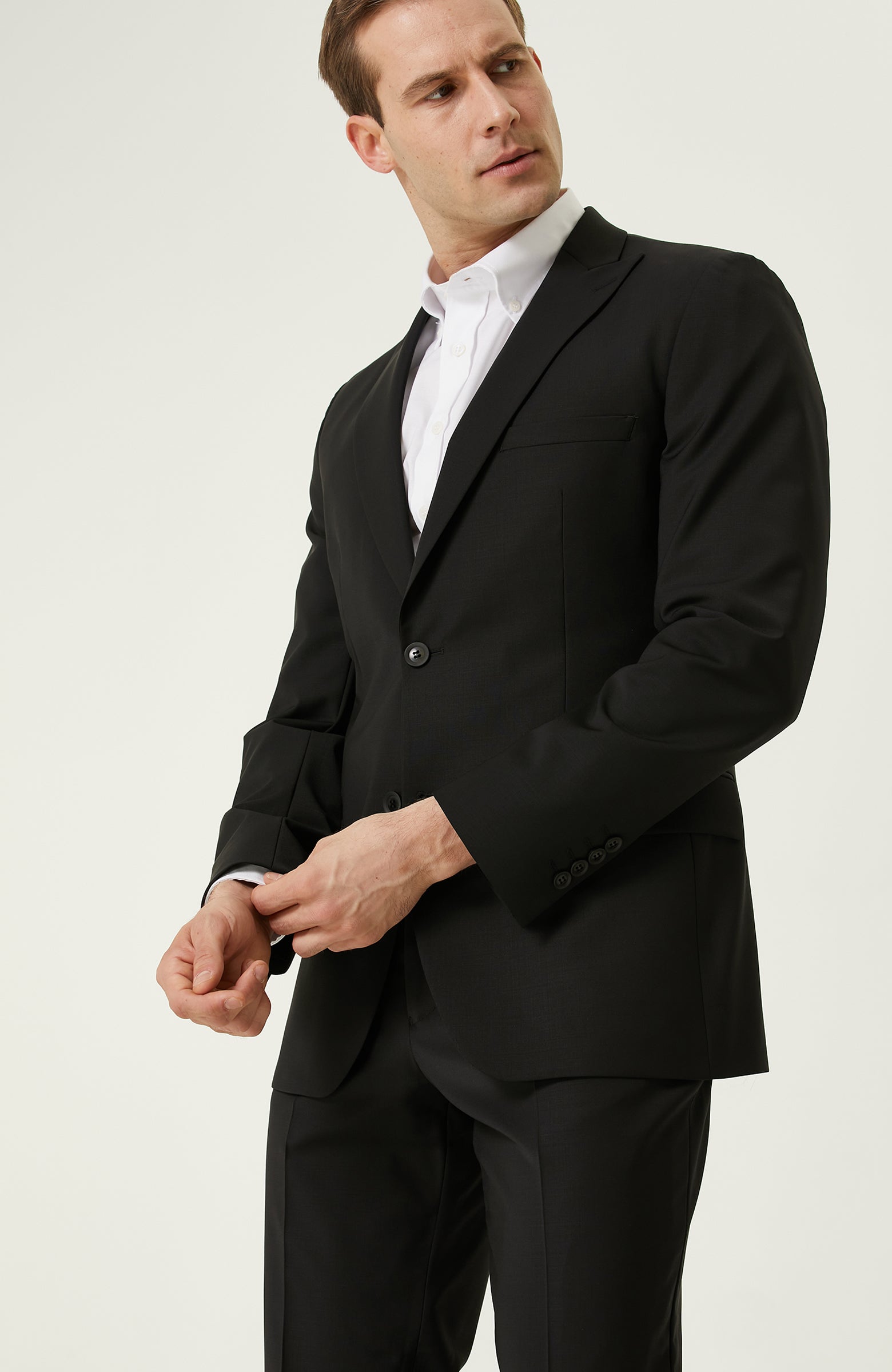 MEN'S Black Wool Classic Suit