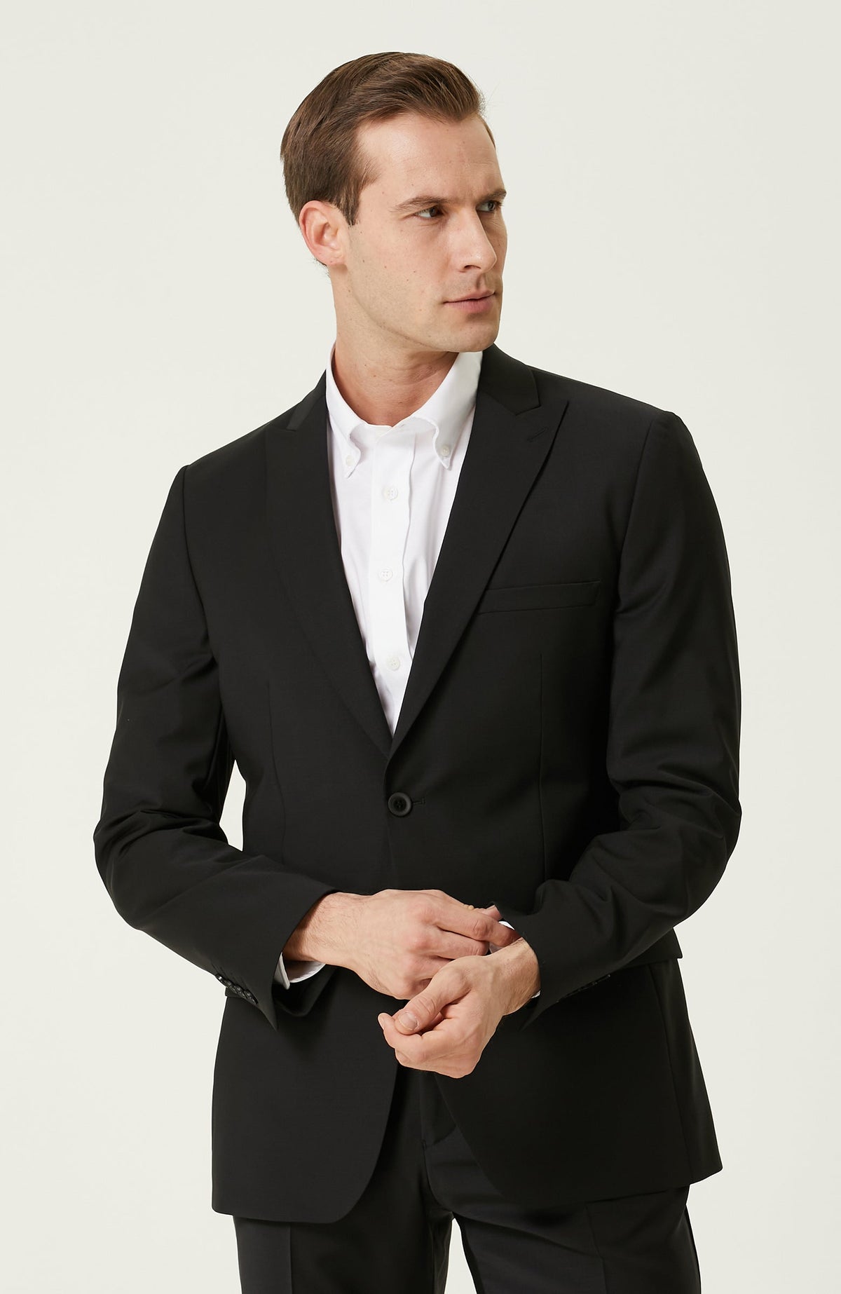 MEN'S Black Wool Classic Suit
