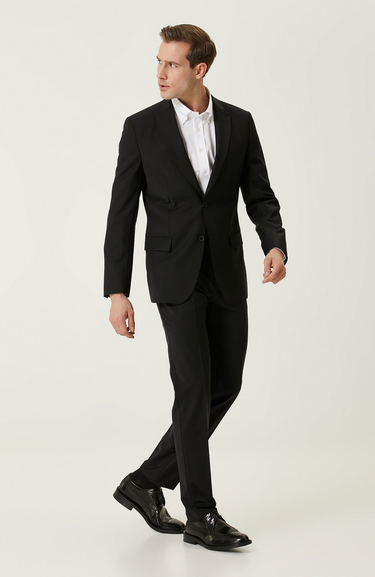 MEN'S Black Wool Classic Suit