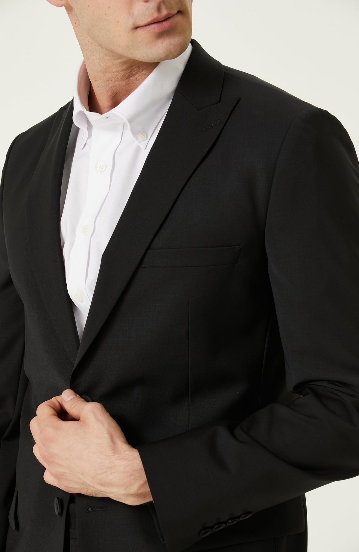 MEN'S Black Wool Classic Suit