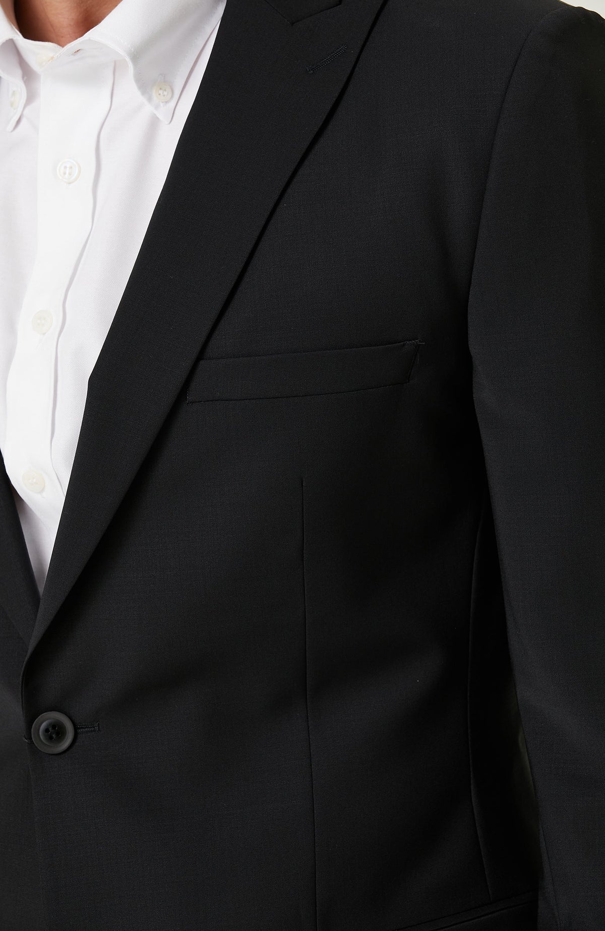 MEN'S Black Wool Classic Suit