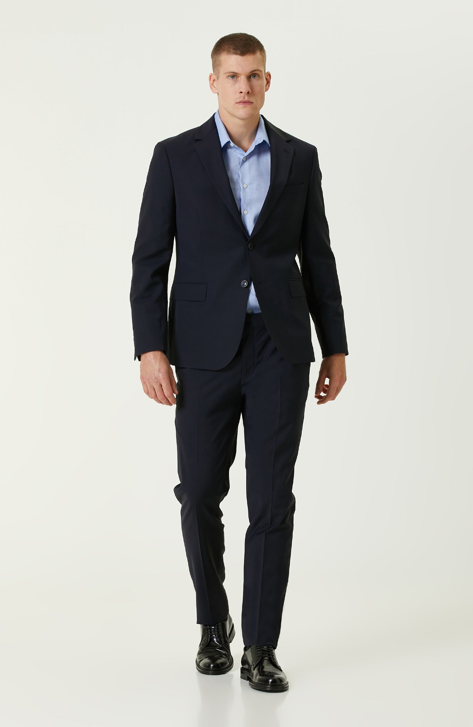 MEN'S Navy Blue Wool Classic Suit