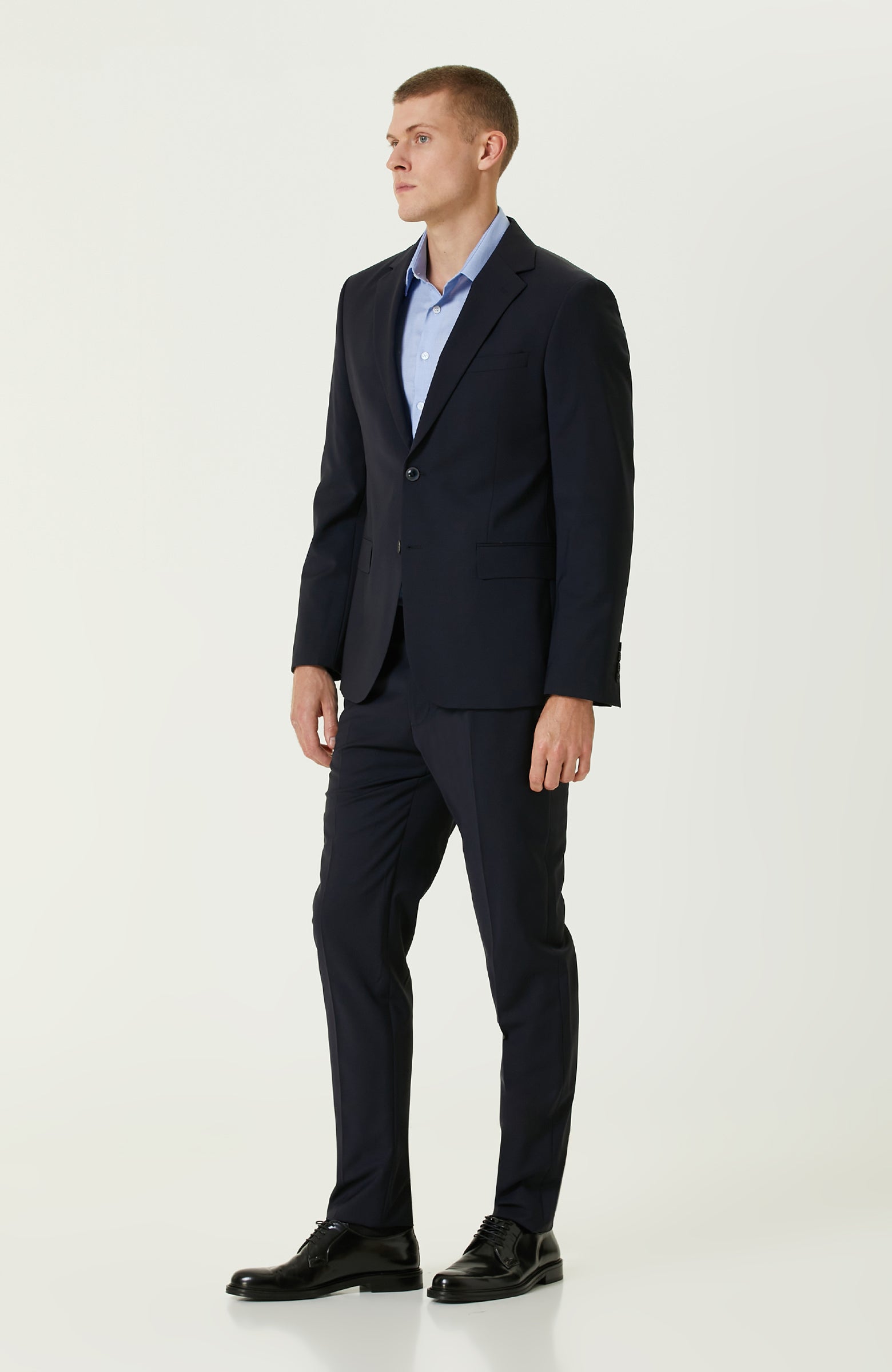MEN'S Navy Blue Wool Classic Suit