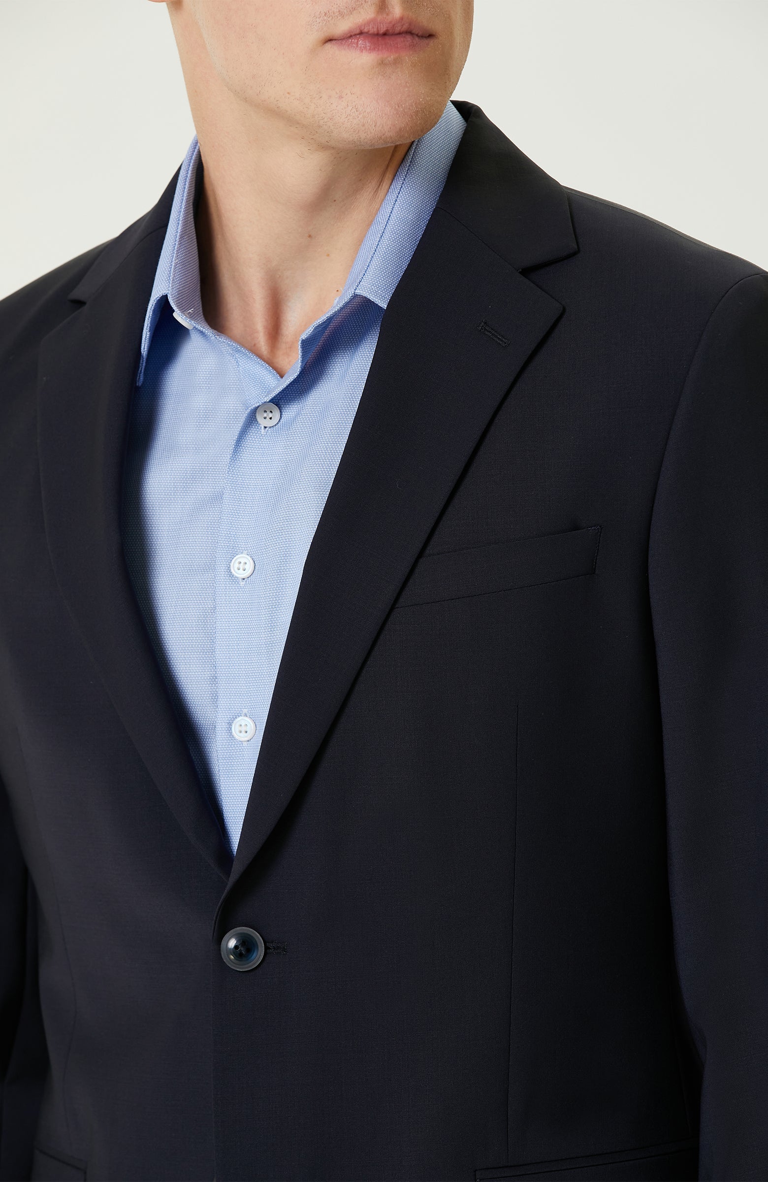 MEN'S Navy Blue Wool Classic Suit