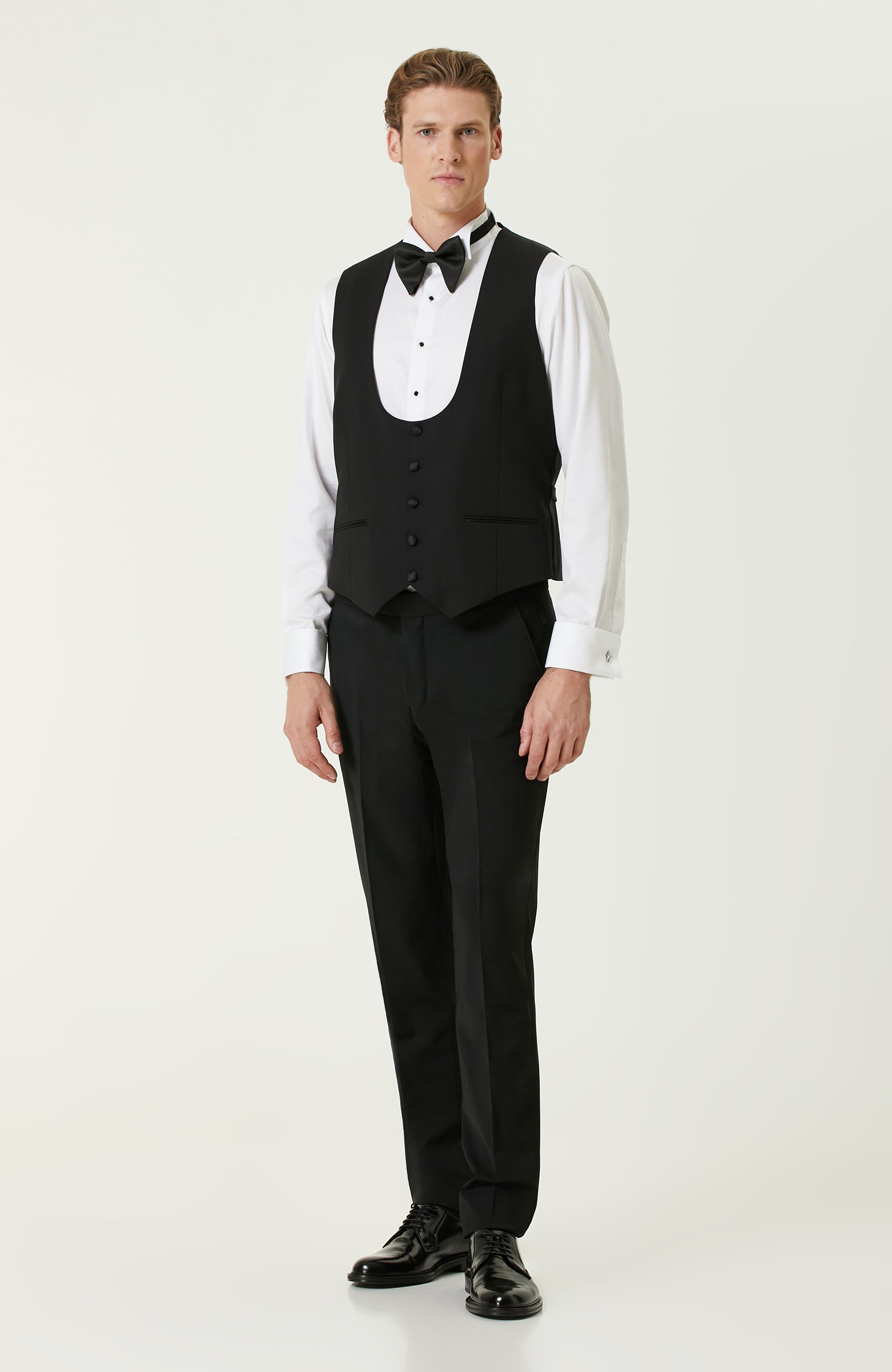 MEN'S Black Wool Mix Tuxedo Pants