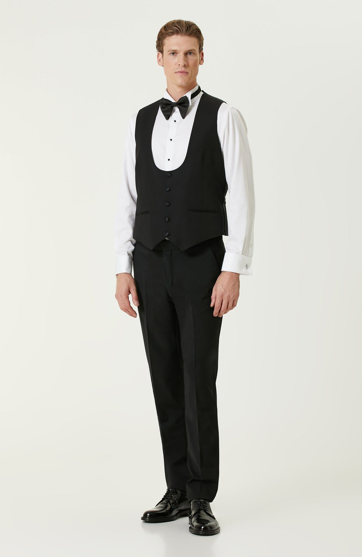 MEN'S Black Wool Mix Tuxedo Pants