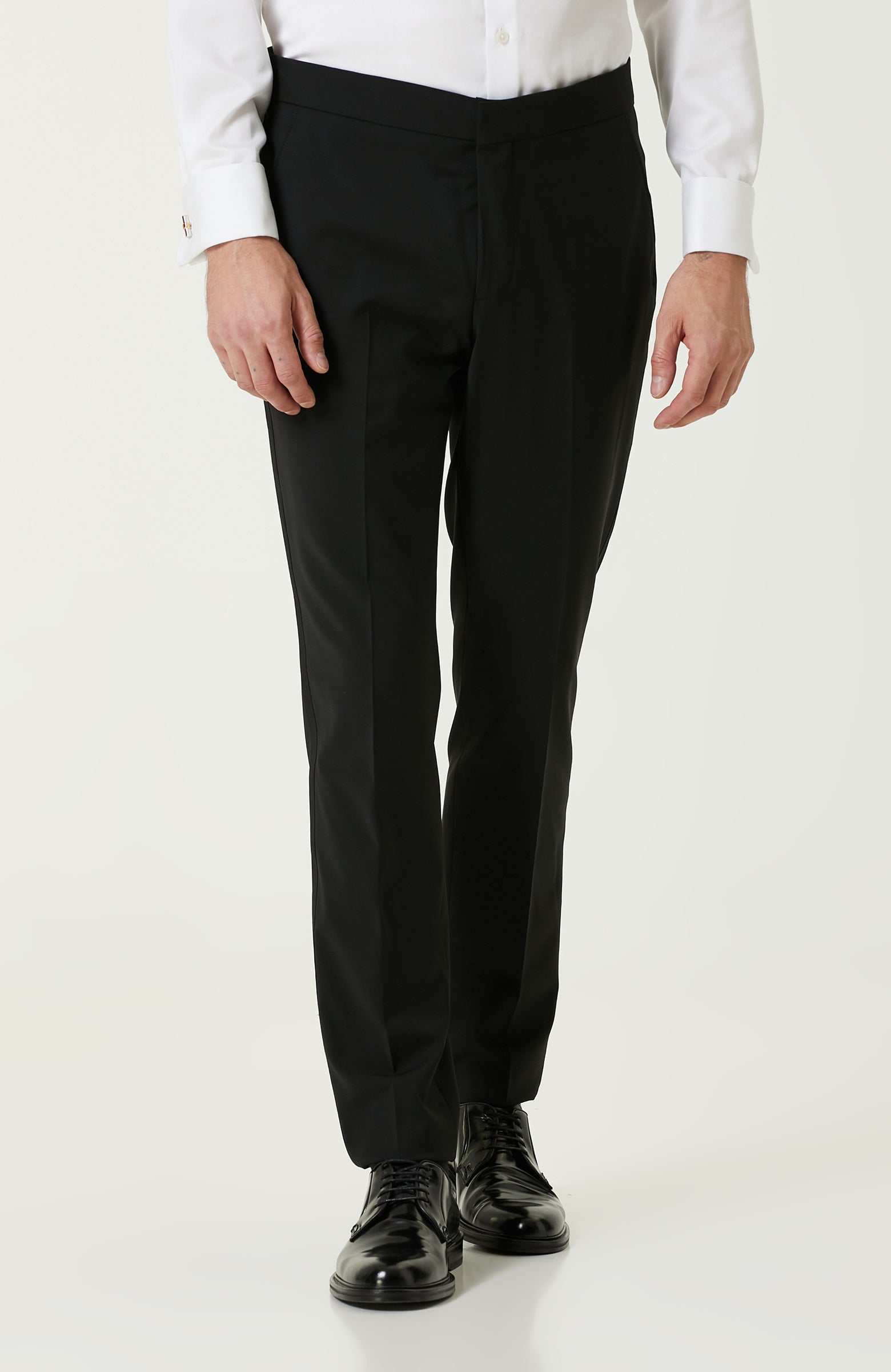 MEN'S Black Wool Mix Tuxedo Pants
