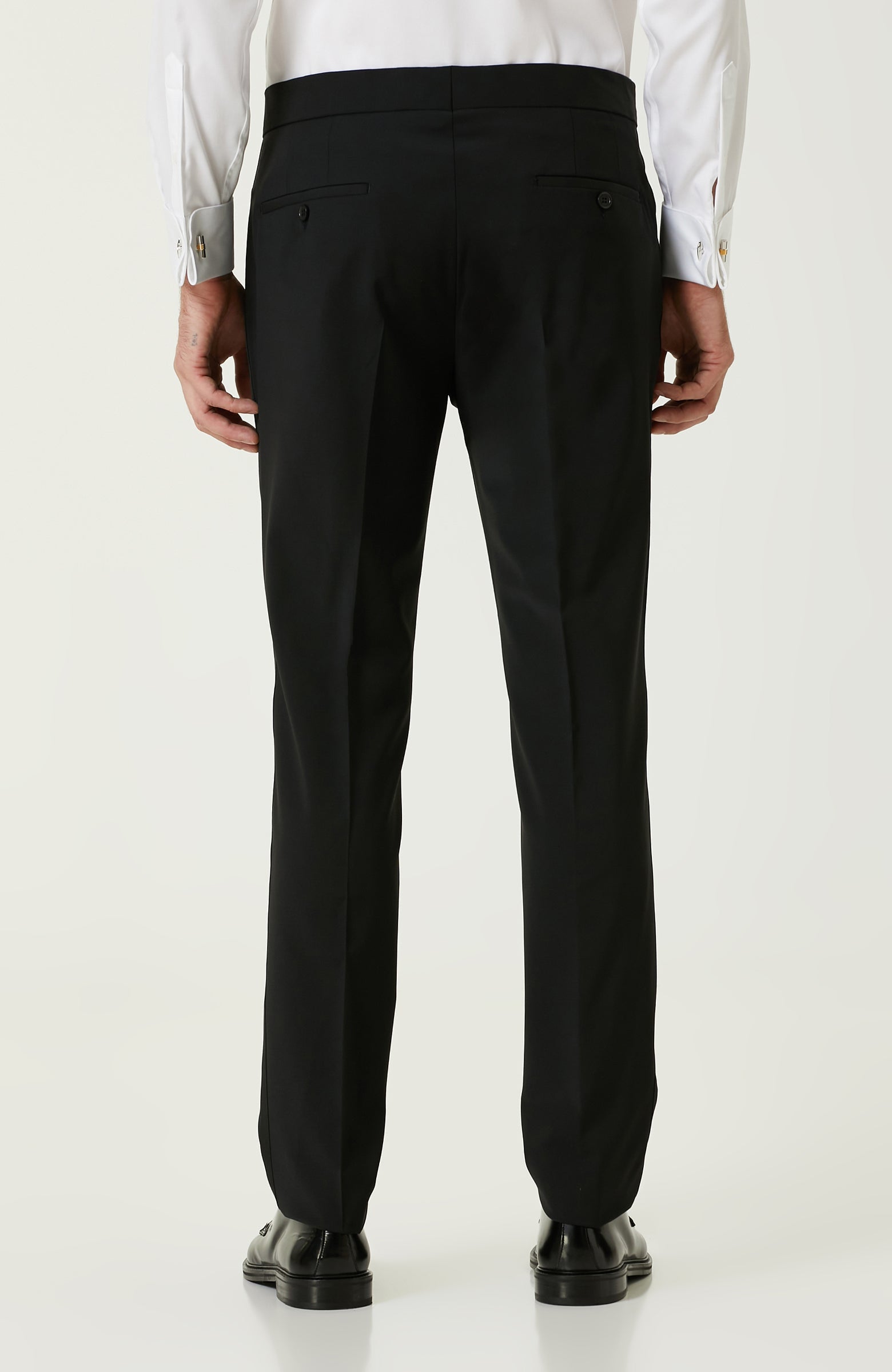 MEN'S Black Wool Mix Tuxedo Pants