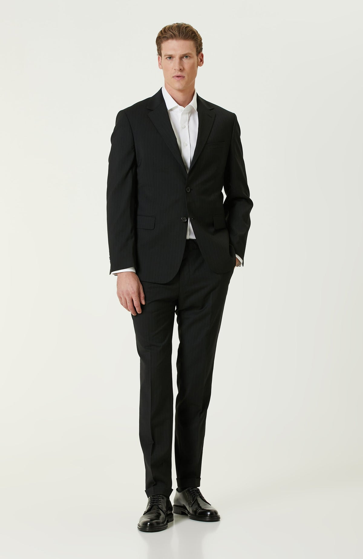 MEN'S Black Wool Mix Suit