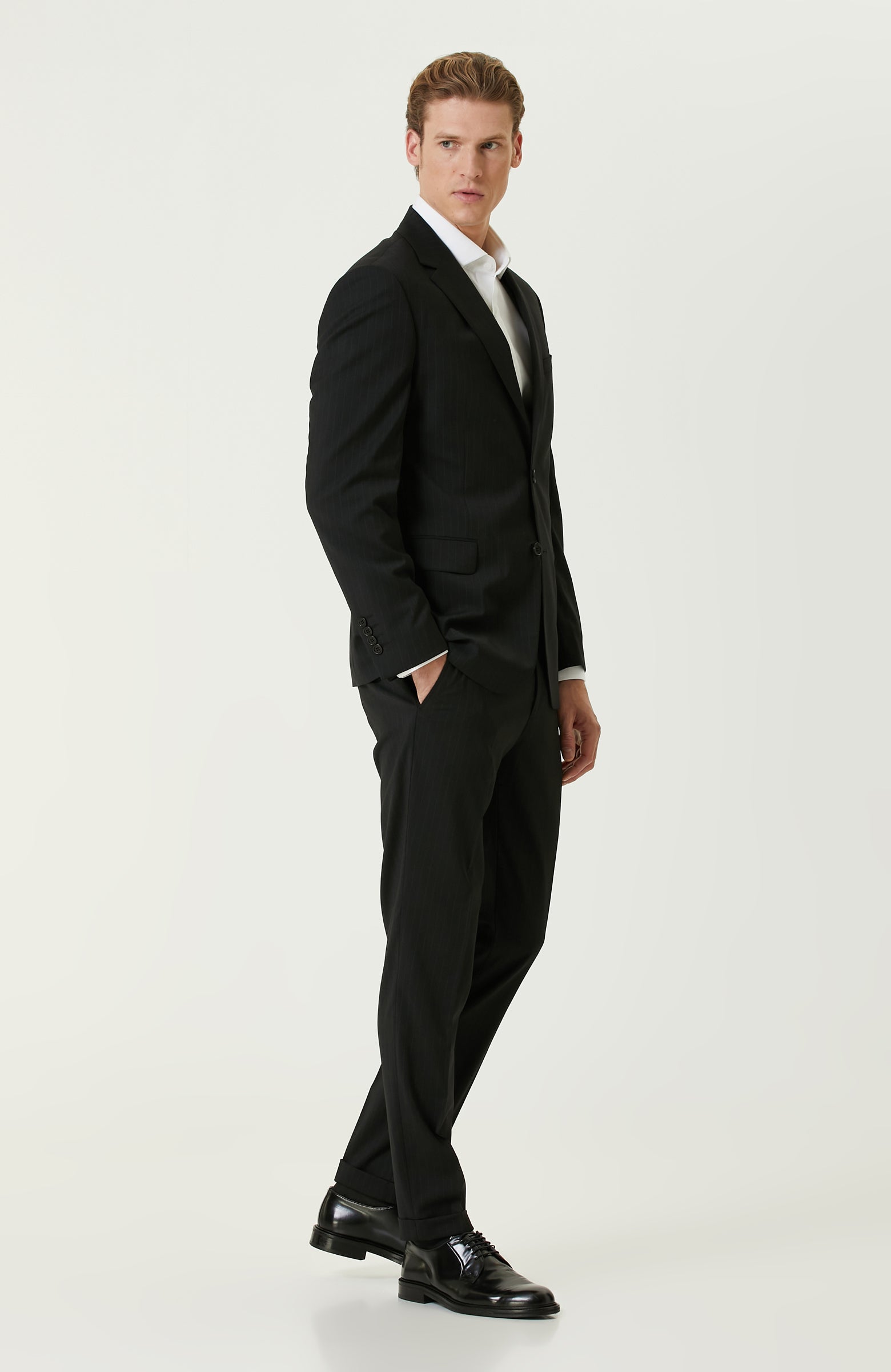 MEN'S Black Wool Mix Suit