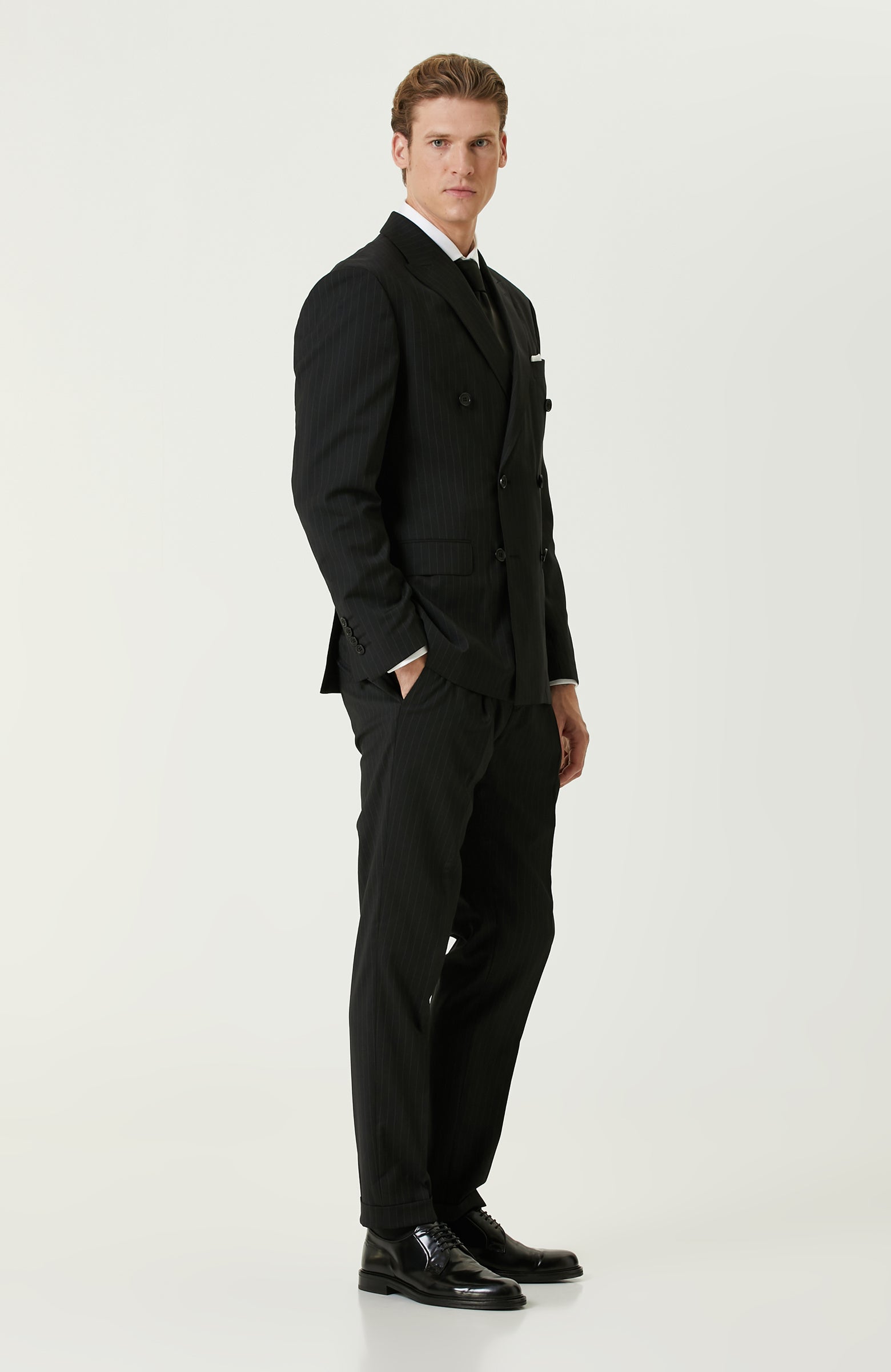 MEN'S Black Wool Mix Suit