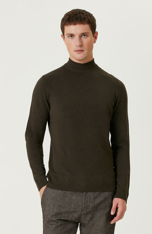 MEN'S Khaki Basic Knit Sweater