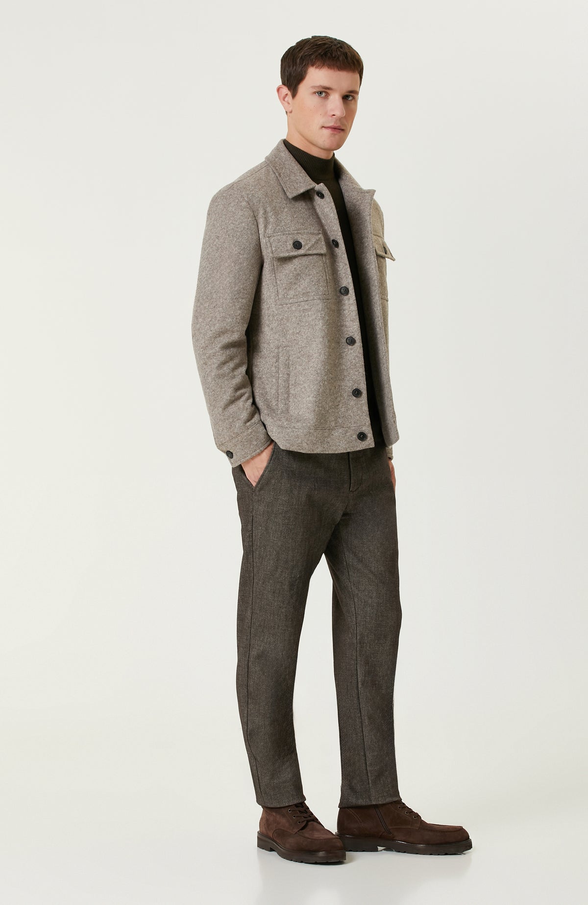 MEN'S Khaki Basic Knit Sweater