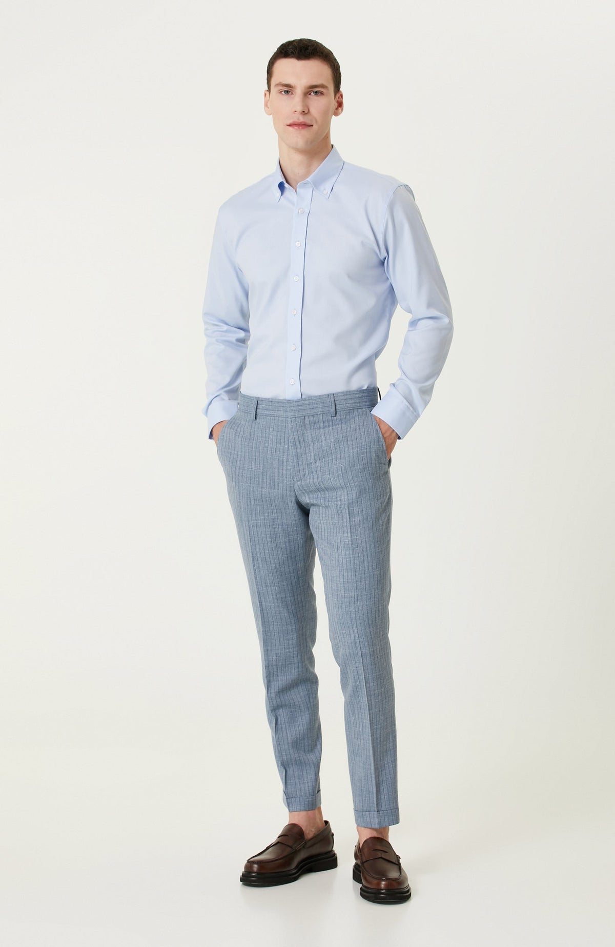MEN'S Non Iron Light Blue Oxford Shirt