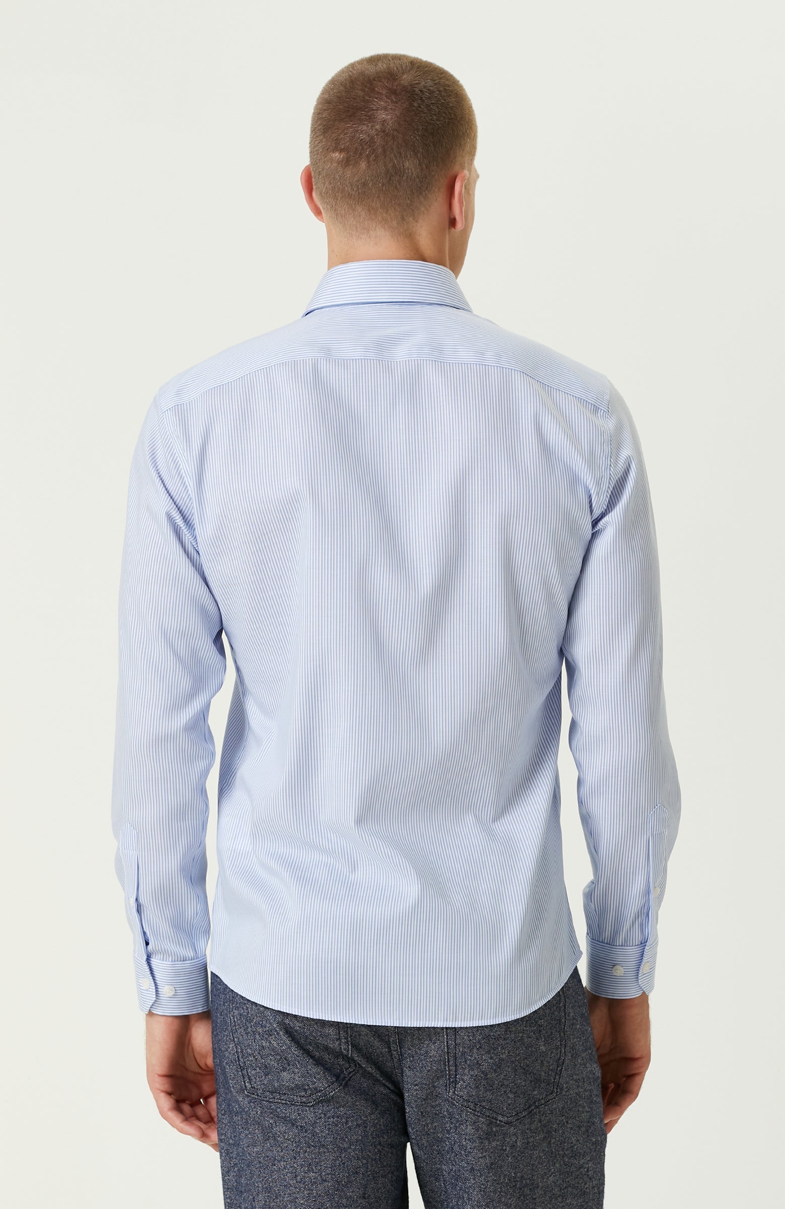 MEN'S Non-Iron Blue White Shirt