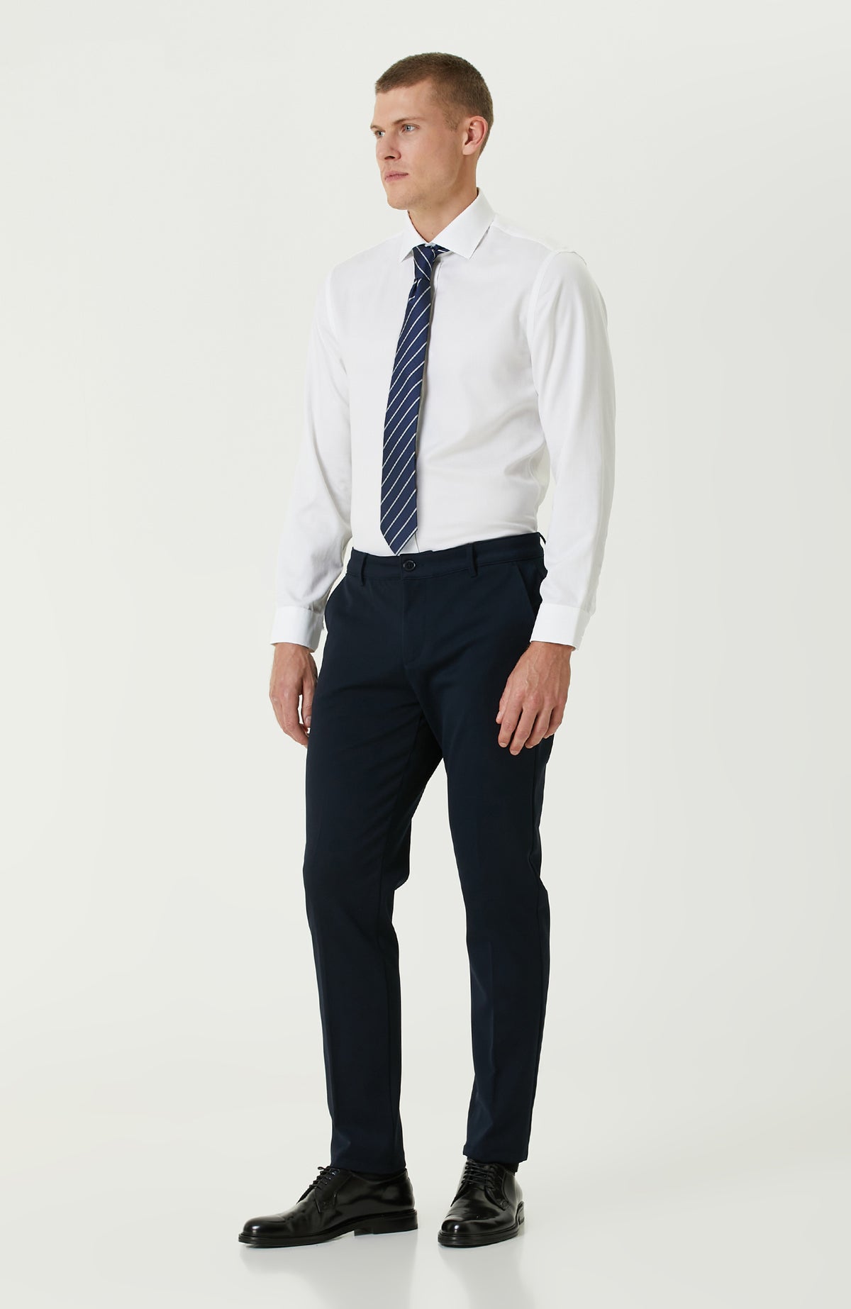 MEN'S White Non-iron Satin Shirt