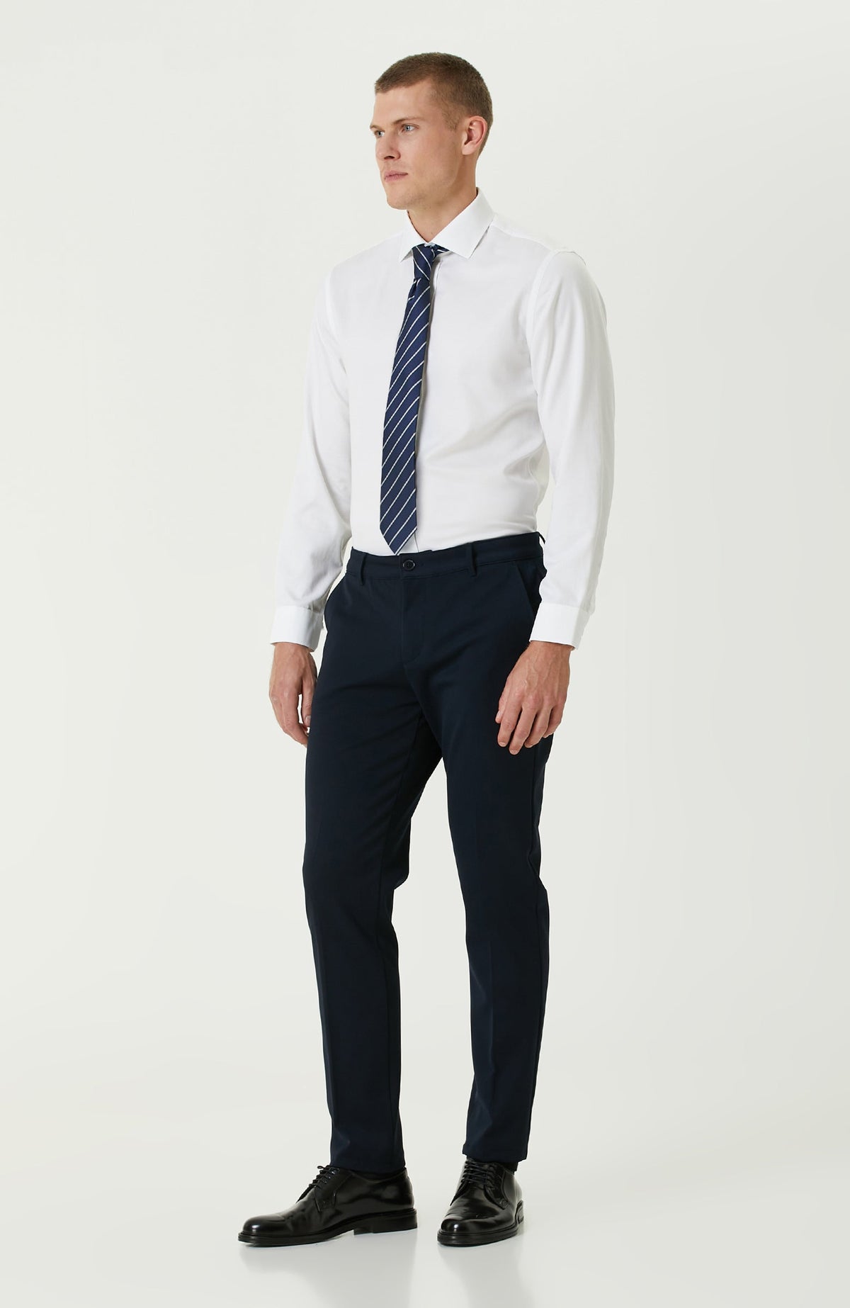 MEN'S White Non-iron Satin Shirt