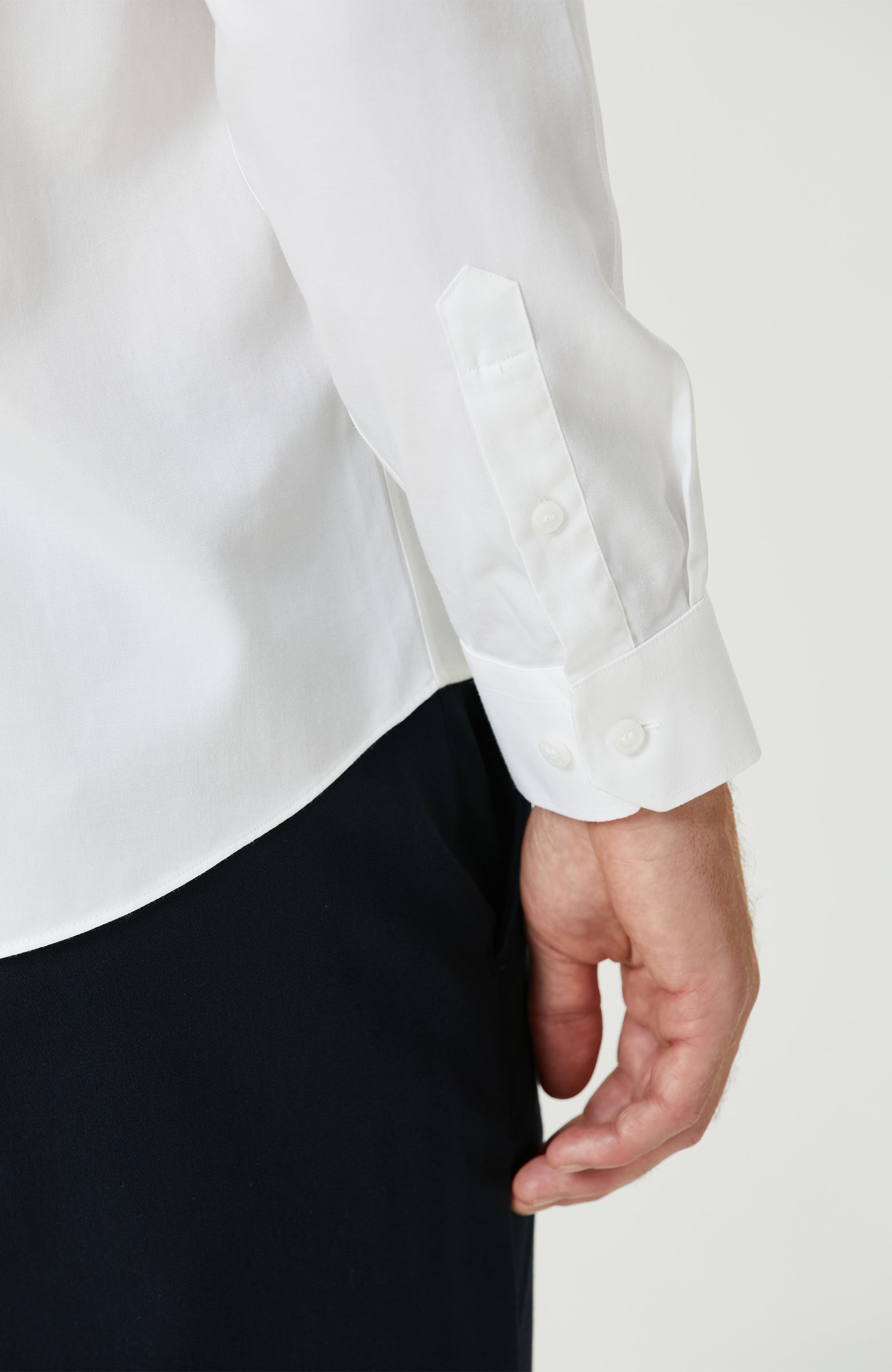 MEN'S White Non-iron Satin Shirt