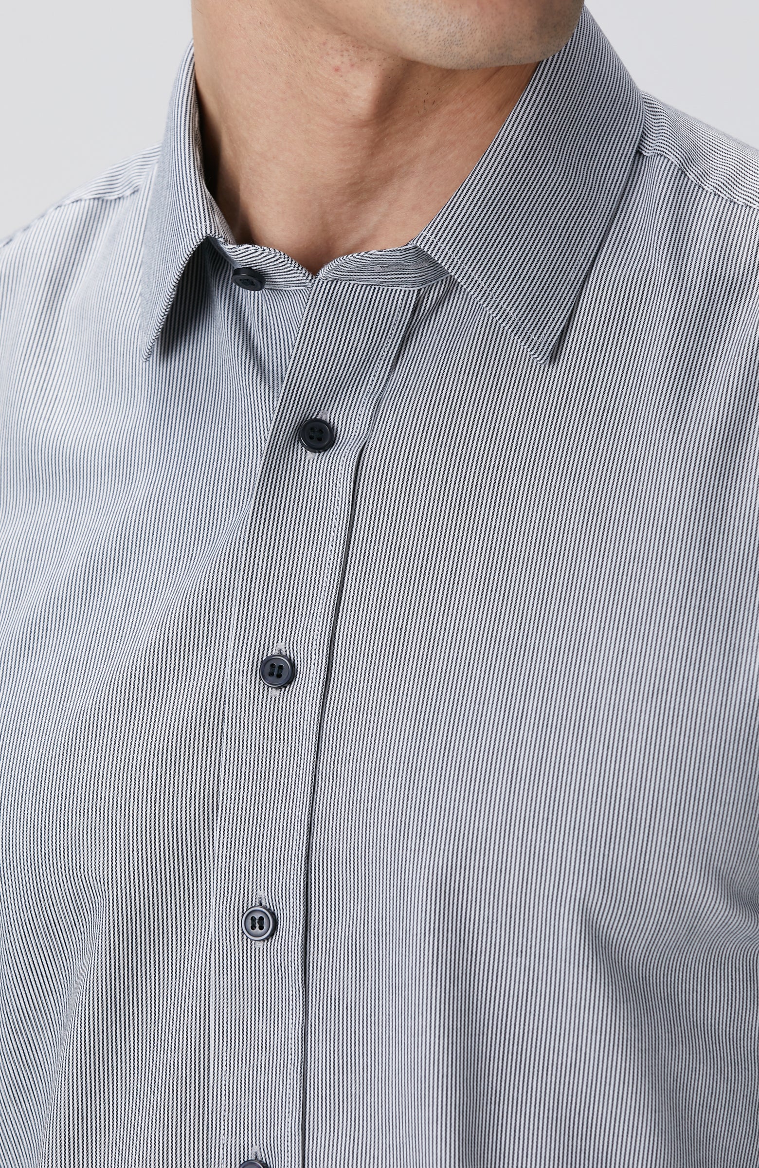 MEN'S Black Non-iron Striped Shirt