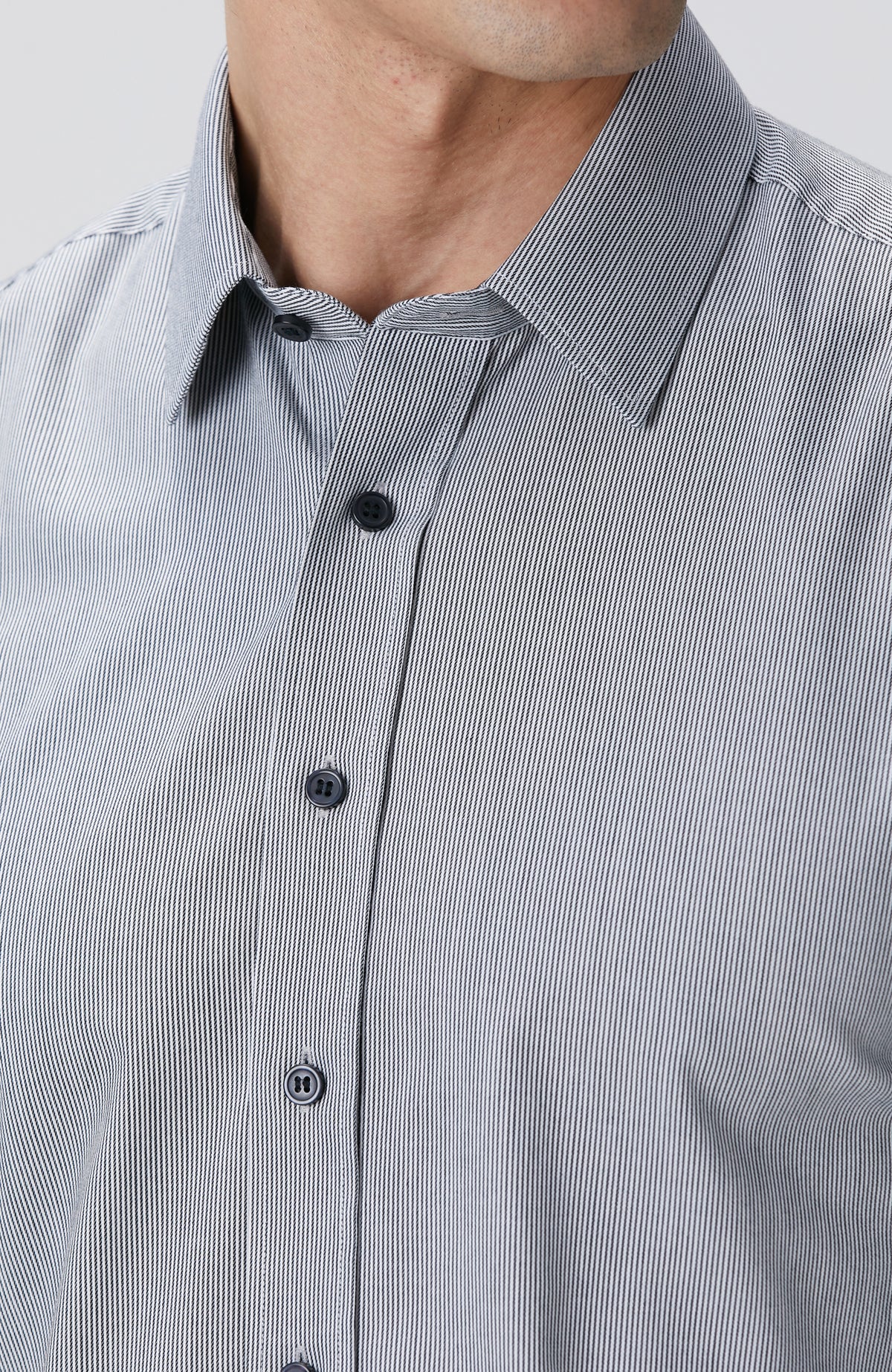 MEN'S Black Non-iron Striped Shirt