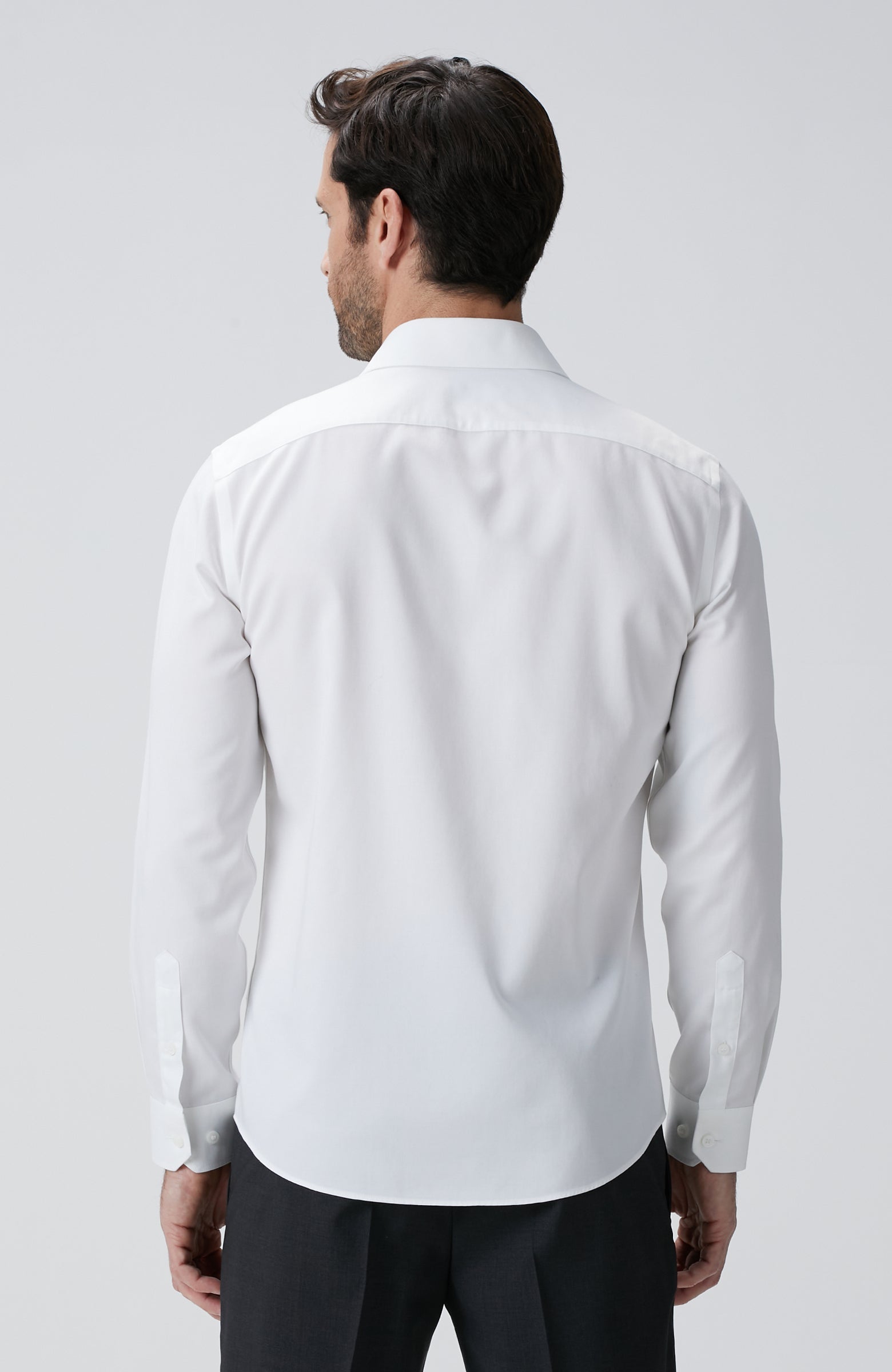 MEN'S White Non-Iron Satin Shirt