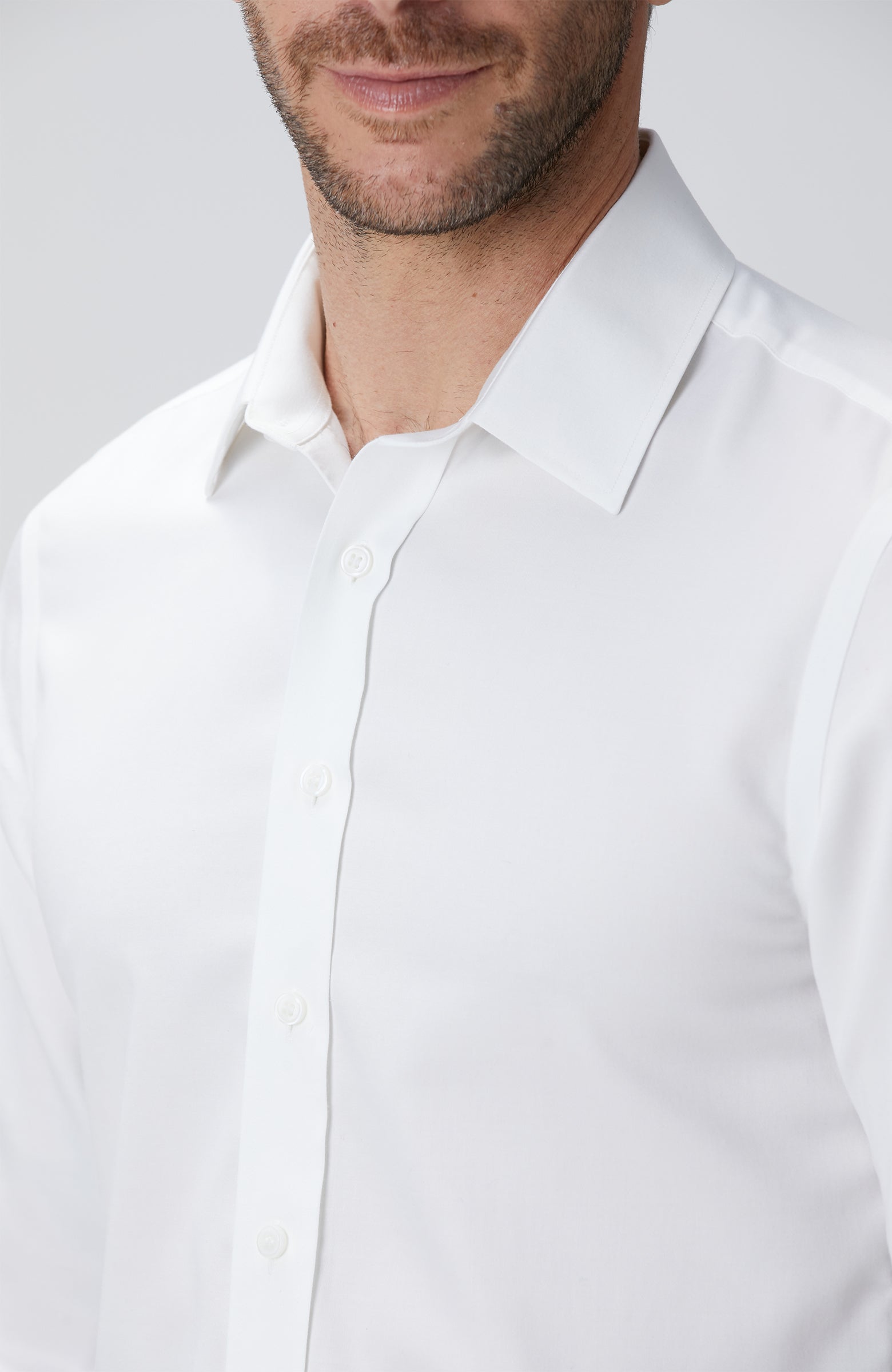 MEN'S White Non-Iron Satin Shirt