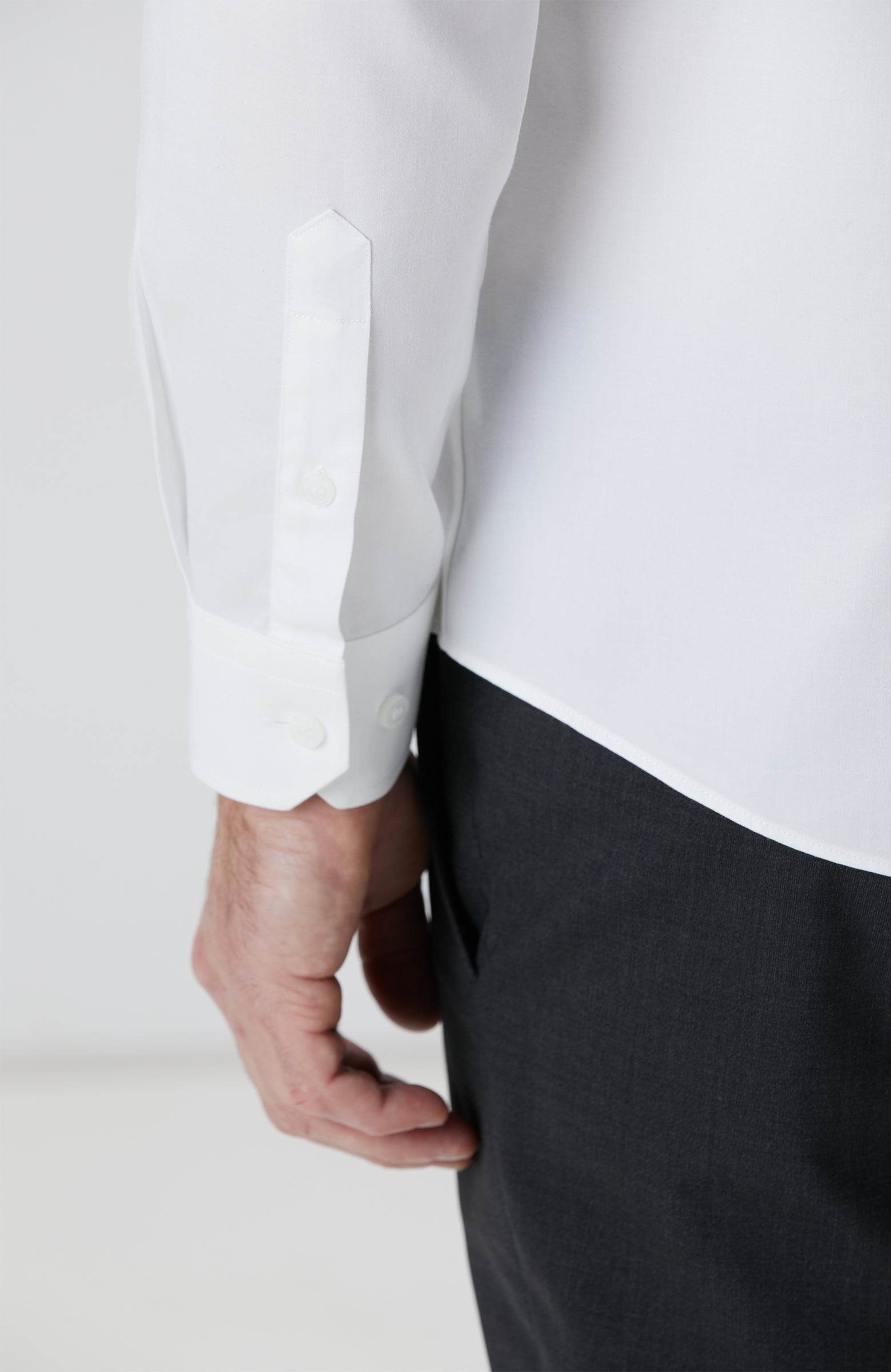 MEN'S White Non-Iron Satin Shirt