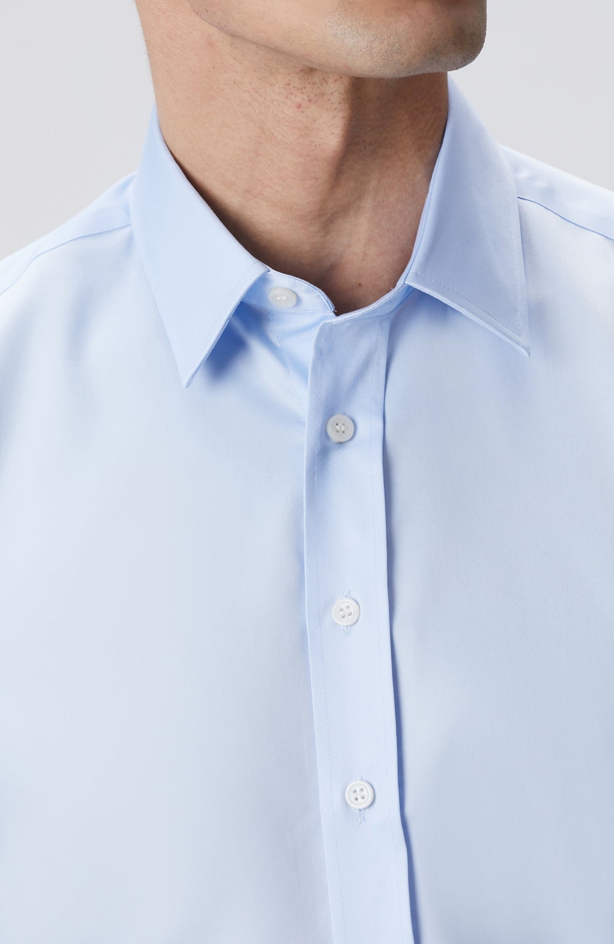 MEN'S Blue Non-iron Satin Shirt