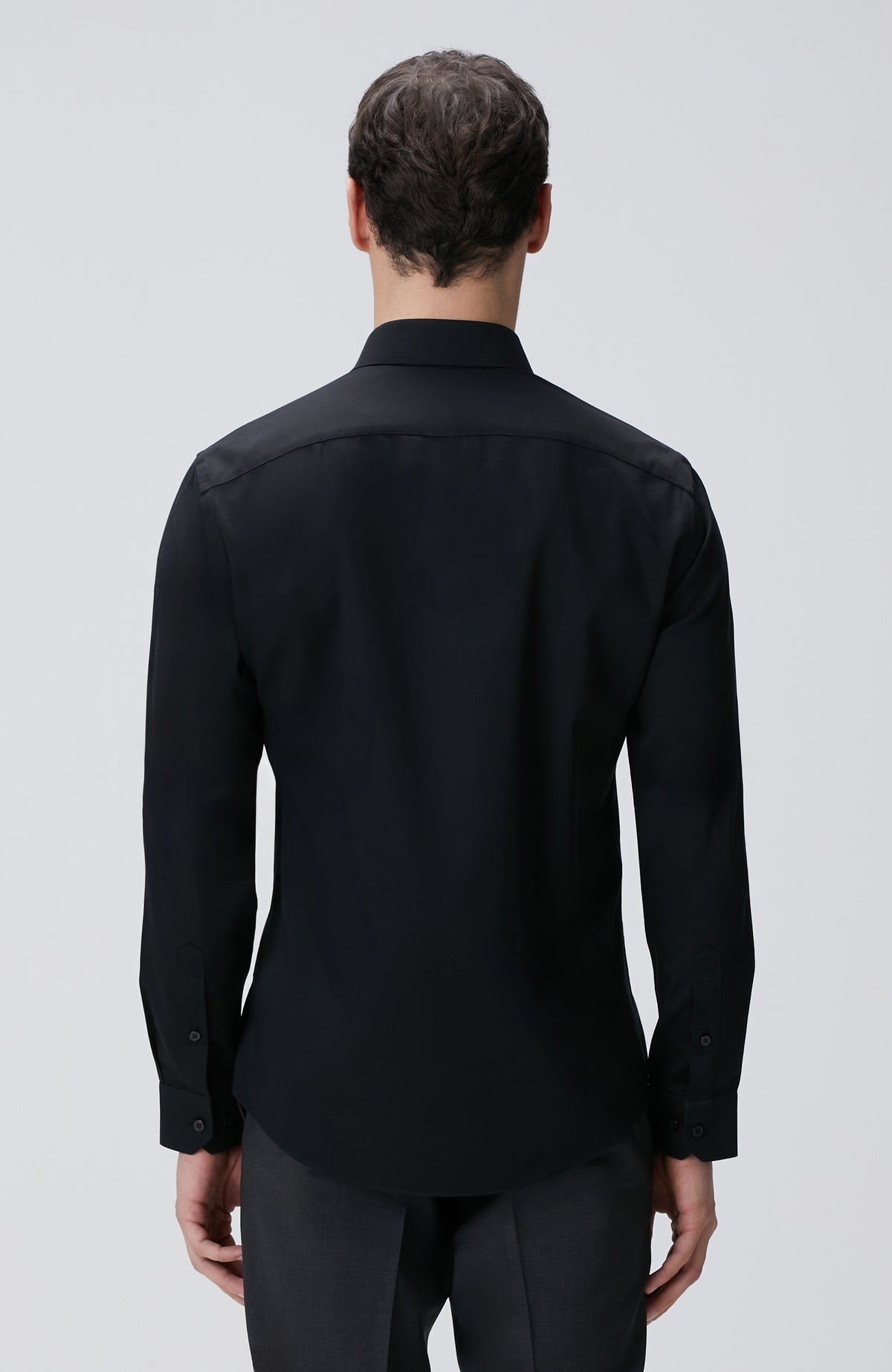 MEN'S Black Non-iron Satin Shirt