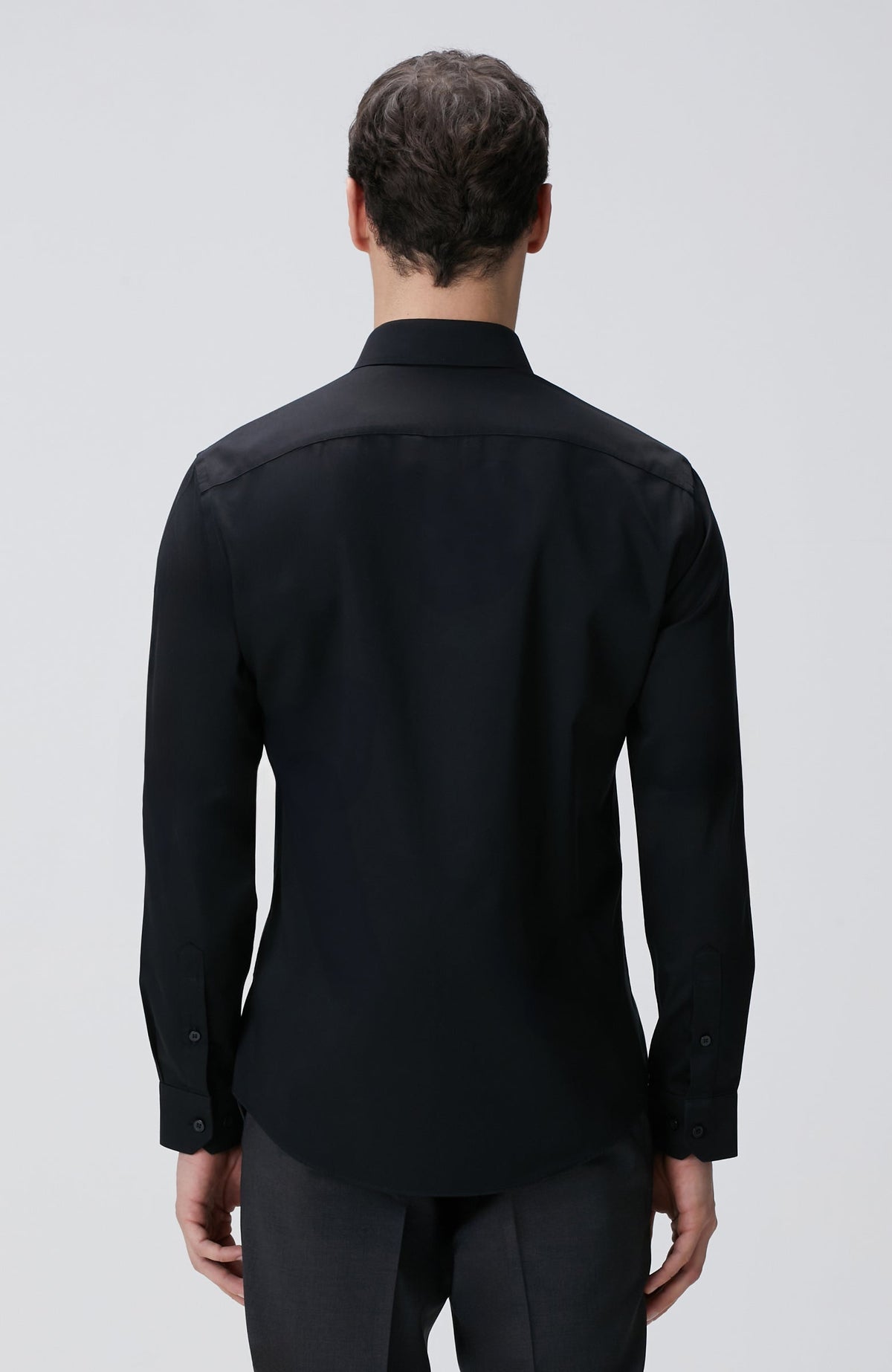 MEN'S Black Non-iron Satin Shirt