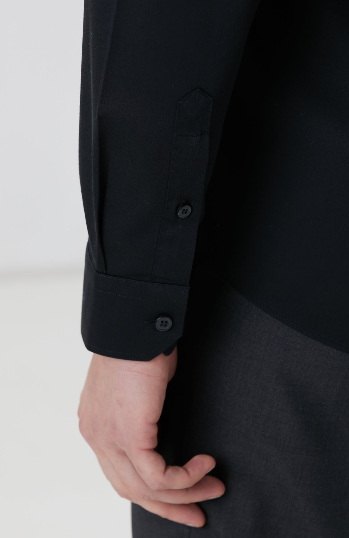 MEN'S Black Non-iron Satin Shirt