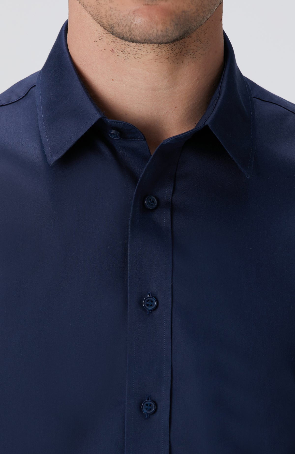 MEN'S Navy Blue Non-Iron Satin Shirt
