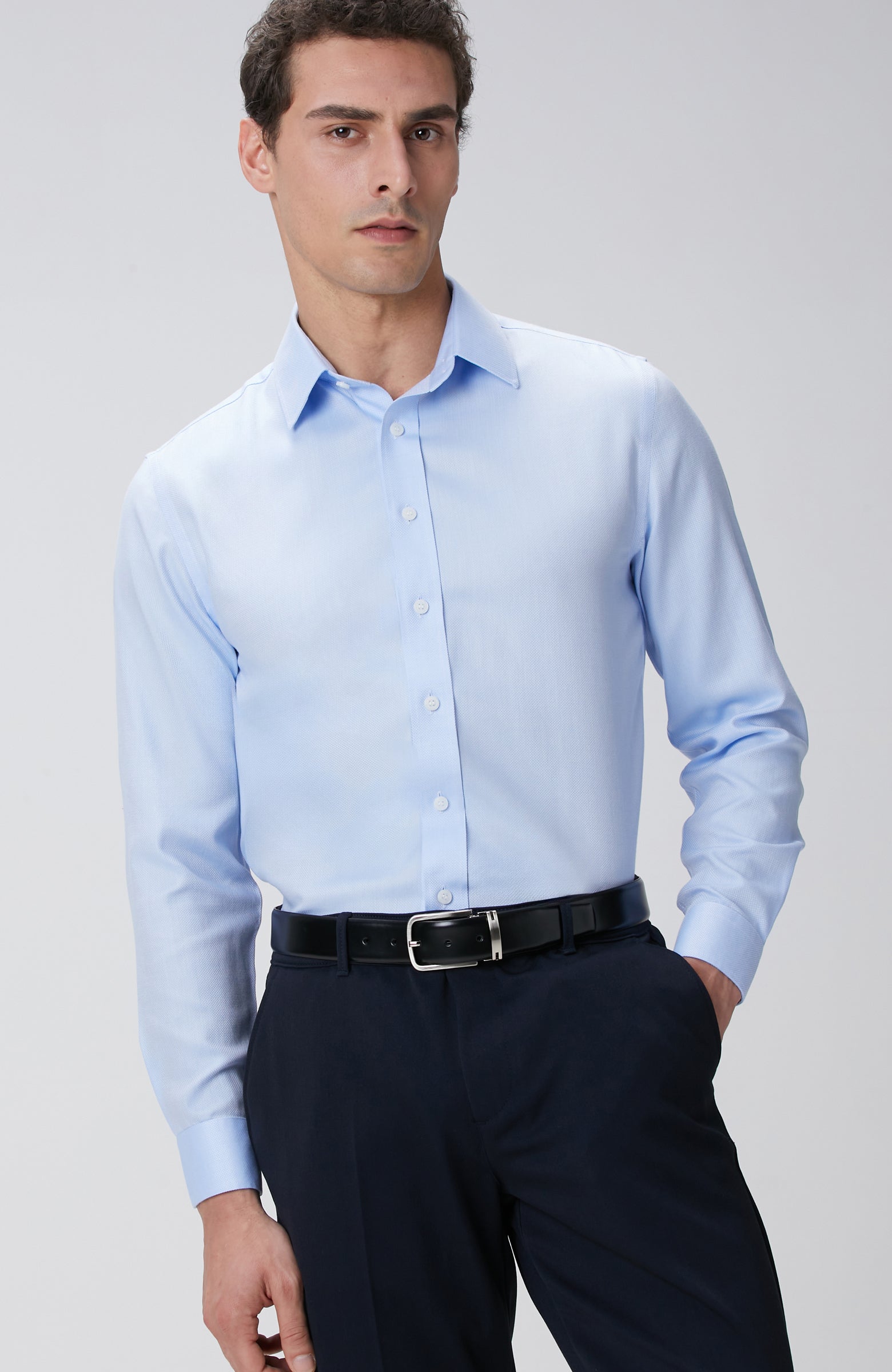 MEN'S Blue Non-ron Shirt