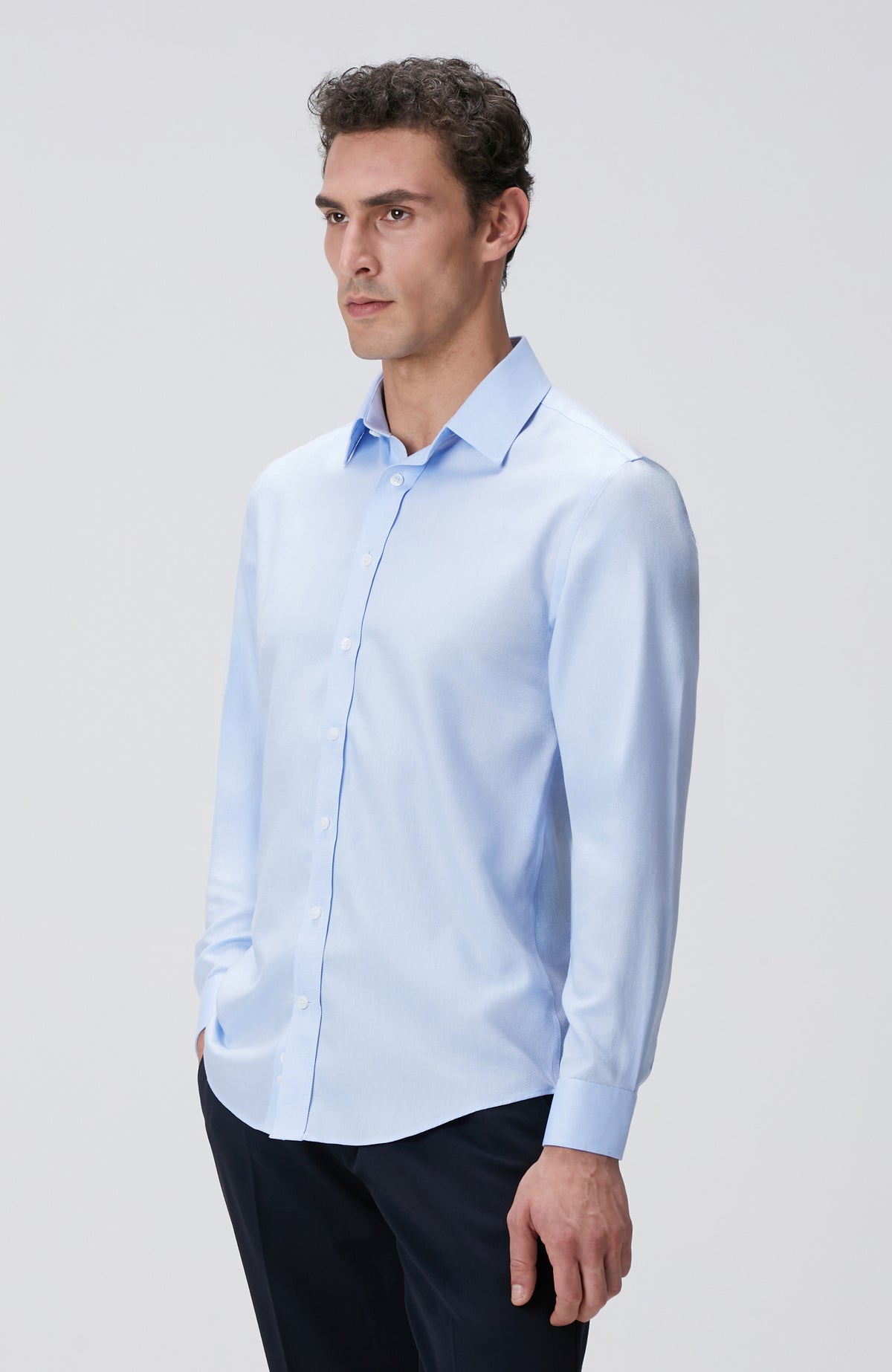 MEN'S Blue Non-ron Shirt