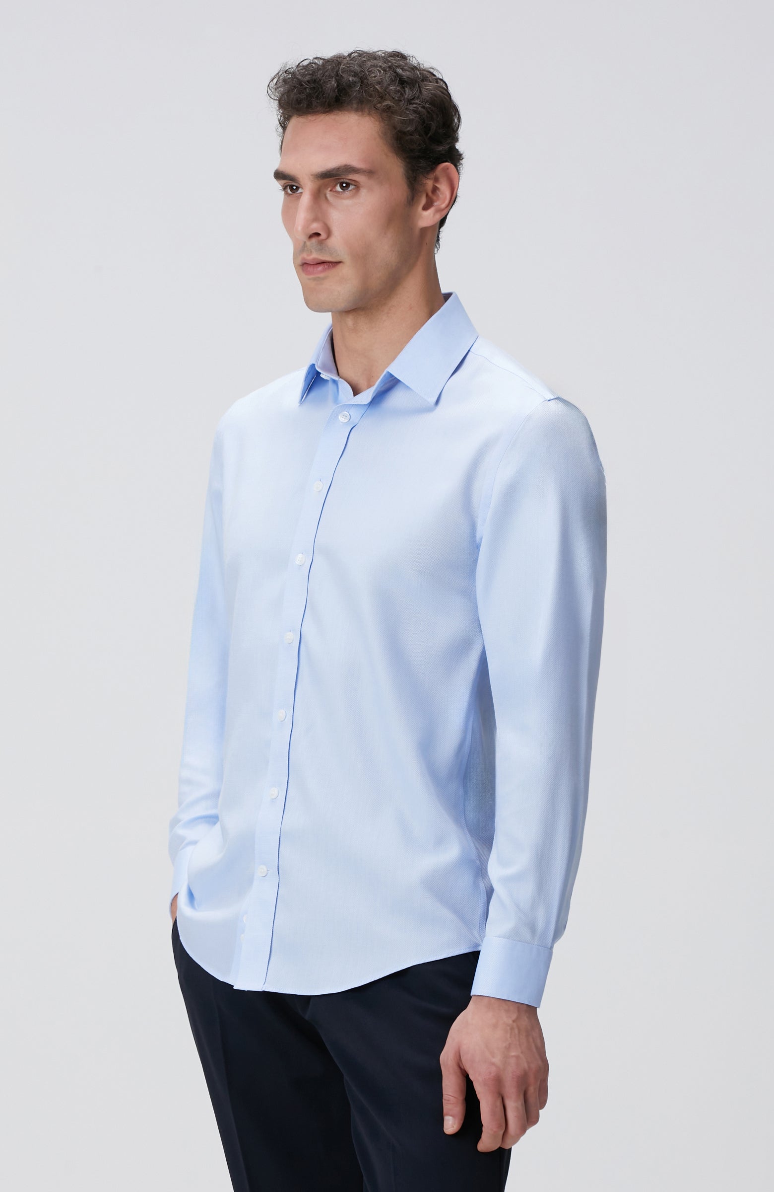 MEN'S Blue Non-ron Shirt