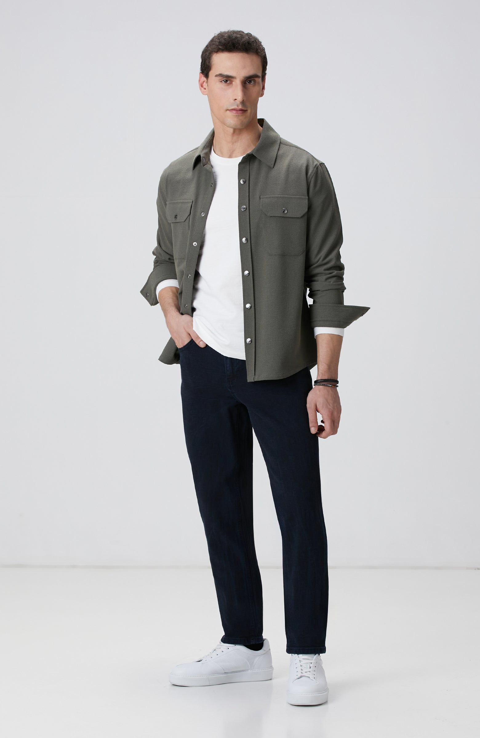 MEN'S Off-White Long Sleeve Cotton T-shirt