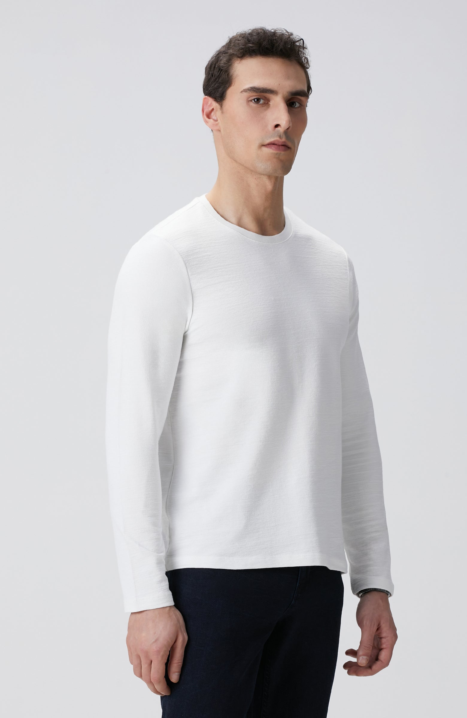 MEN'S Off-White Long Sleeve Cotton T-shirt