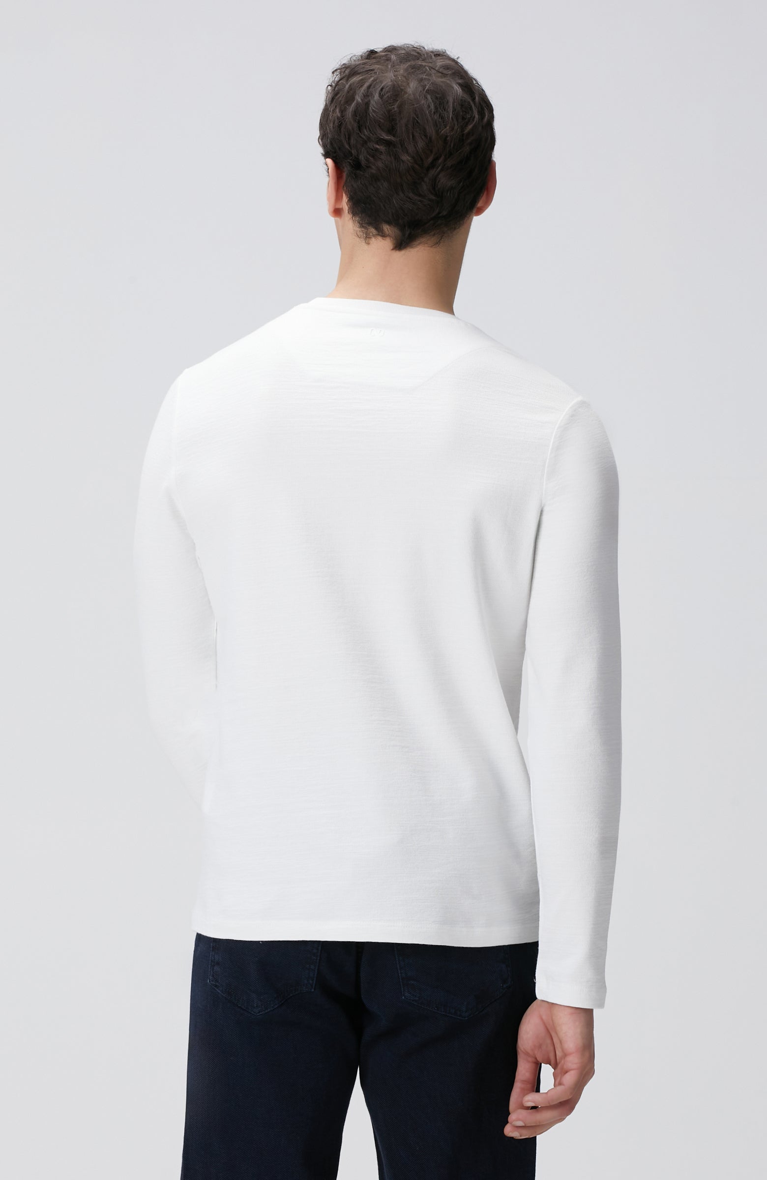 MEN'S Off-White Long Sleeve Cotton T-shirt