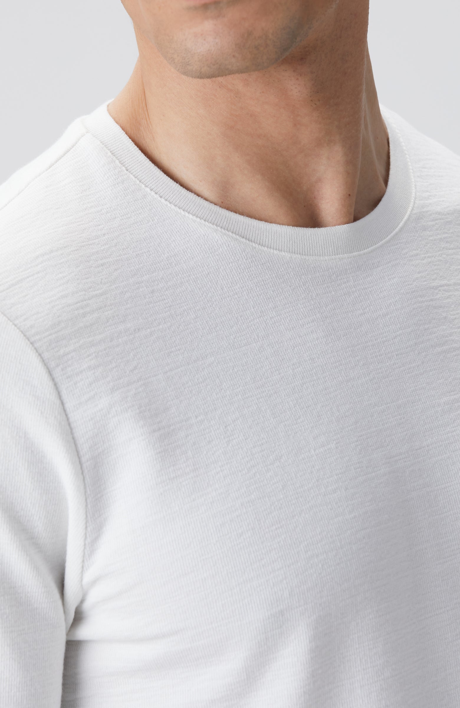 MEN'S Off-White Long Sleeve Cotton T-shirt