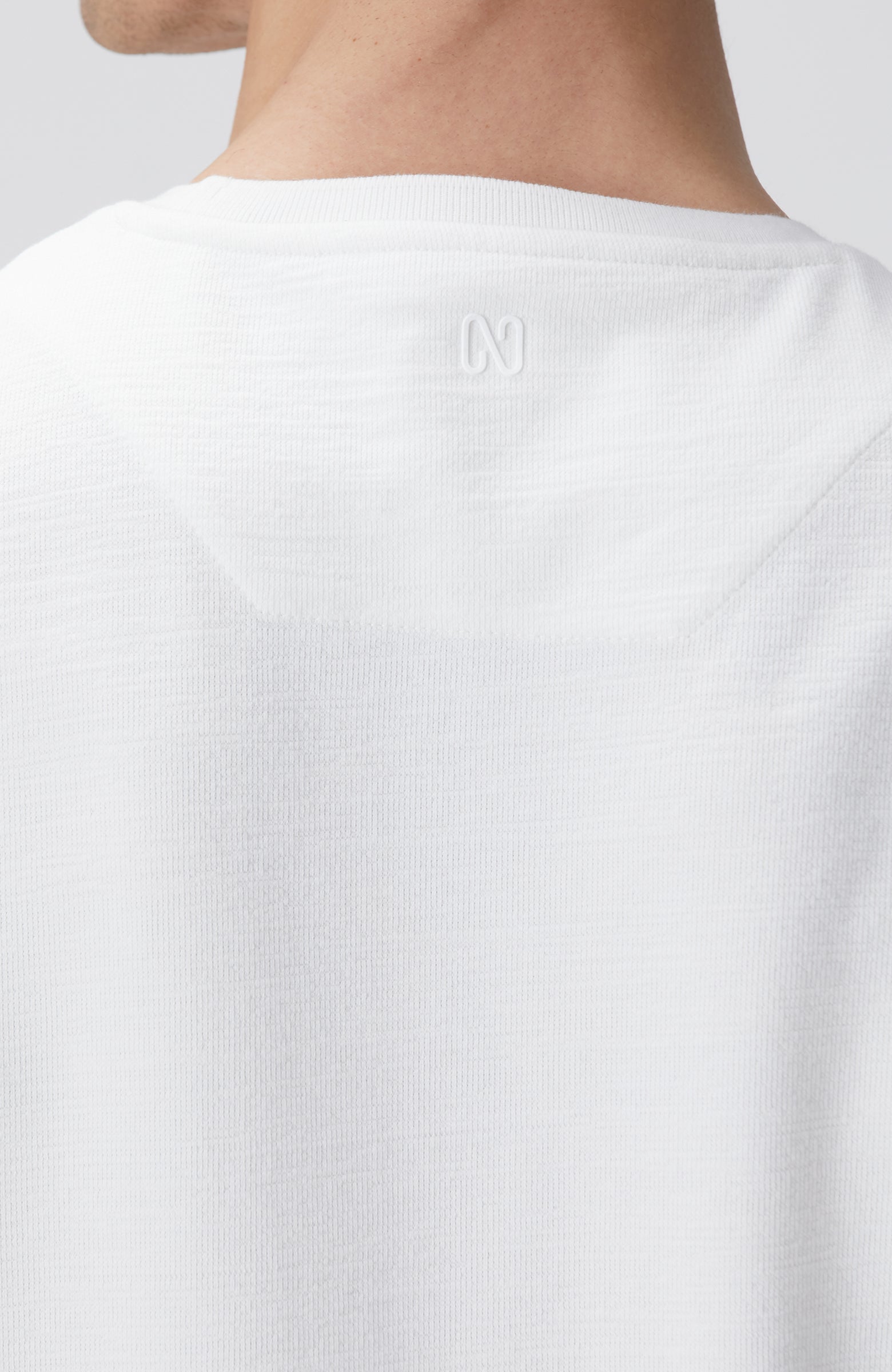 MEN'S Off-White Long Sleeve Cotton T-shirt