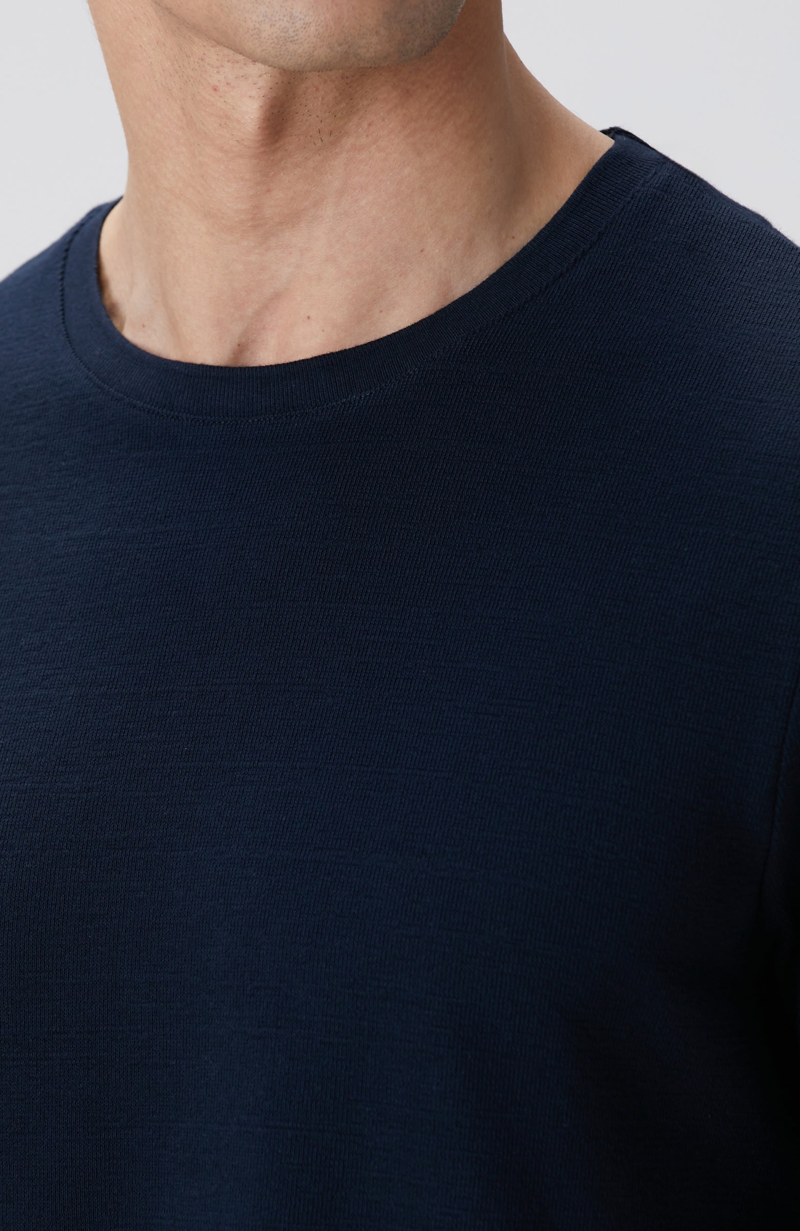 MEN'S Navy Blue Long Sleeve Cotton T-shirt