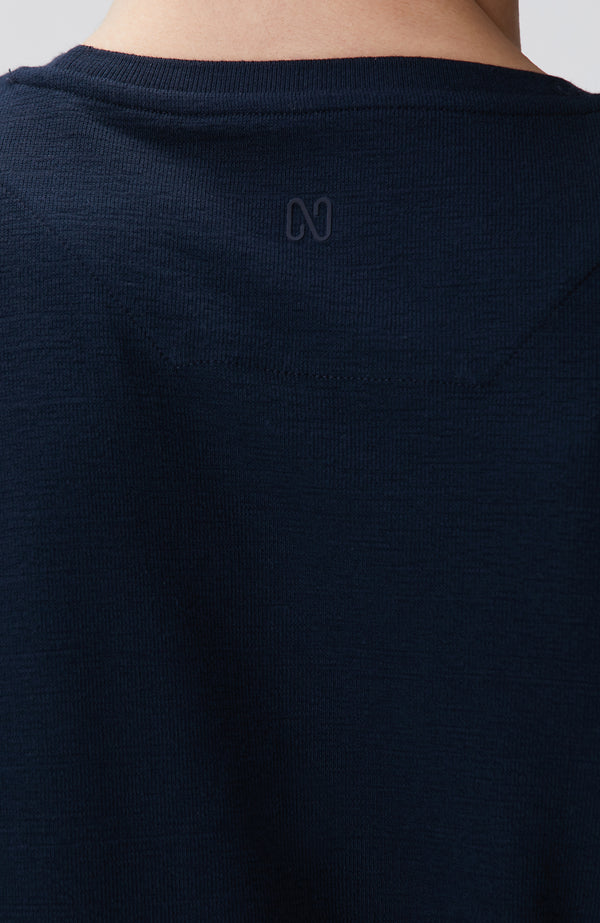 MEN'S Navy Blue Long Sleeve Cotton T-shirt