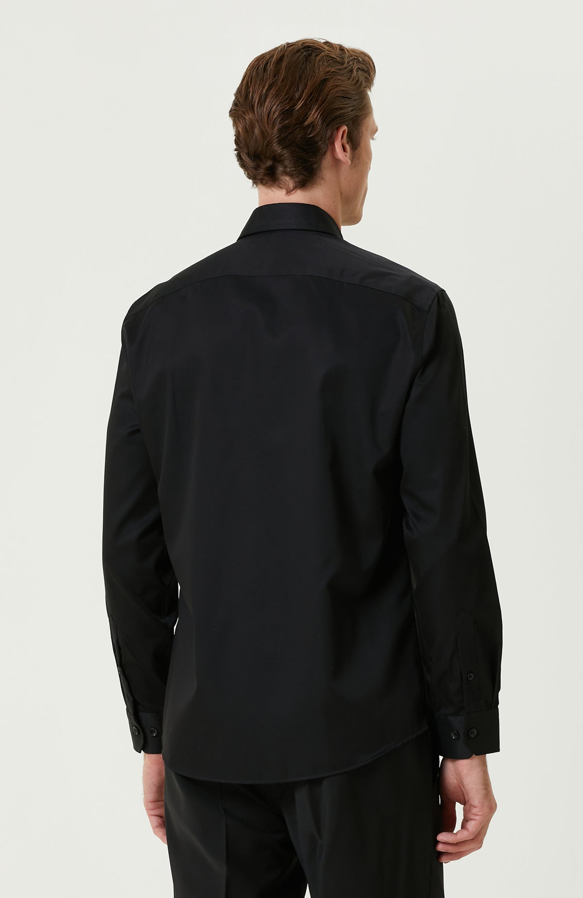 MEN'S Black Non-Iron Satin Shirt