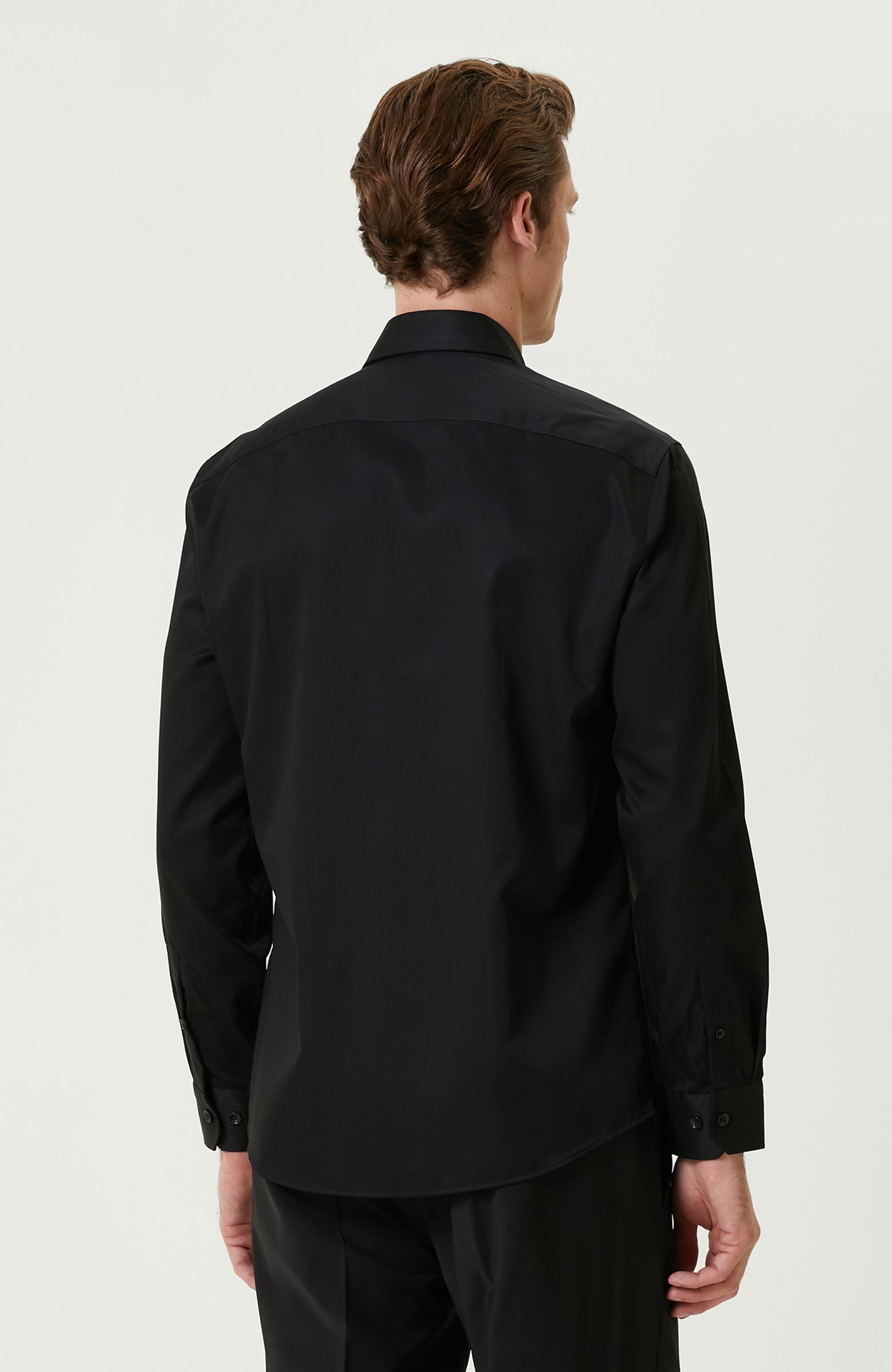 MEN'S Black Non-Iron Satin Shirt