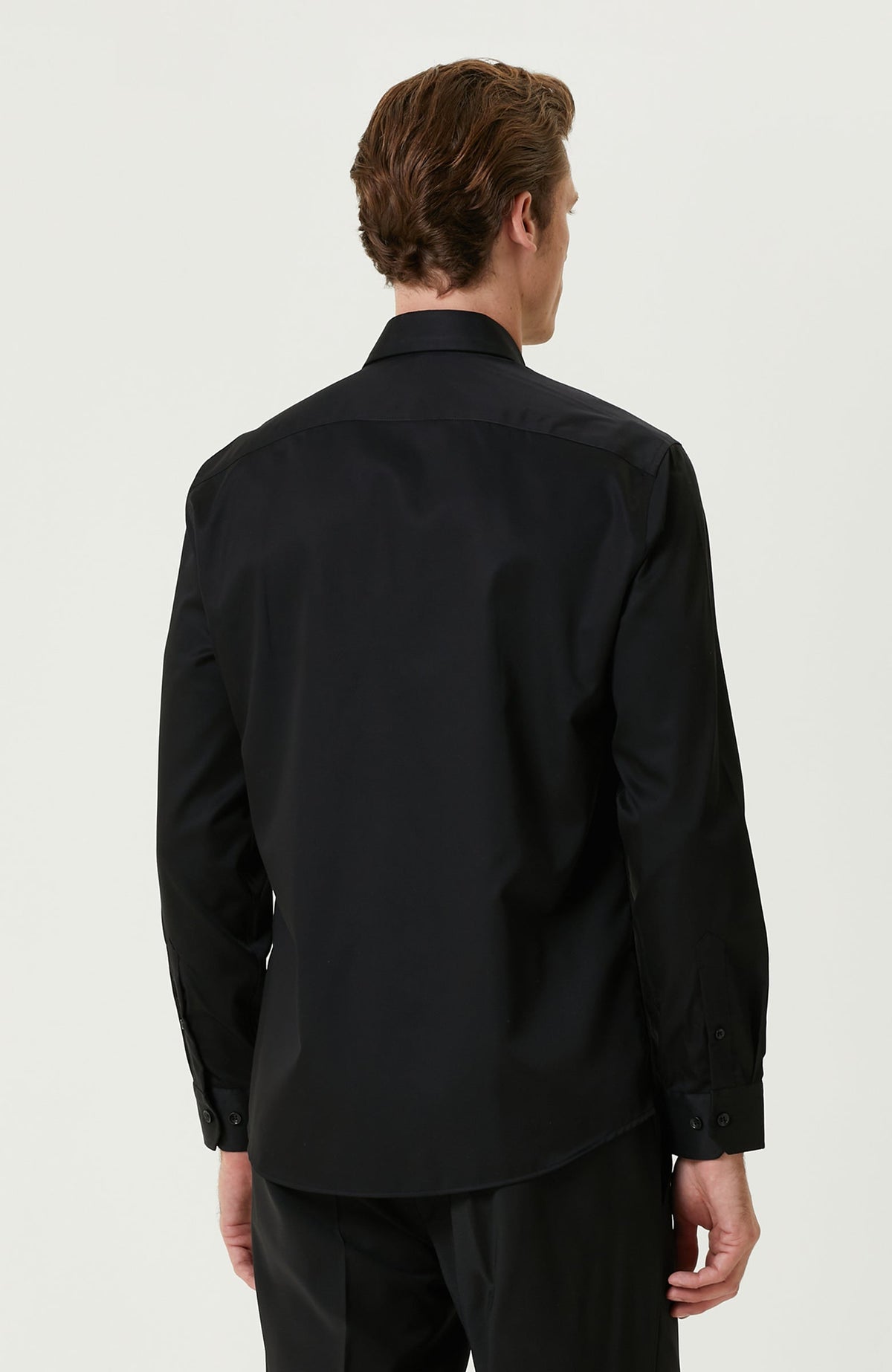 MEN'S Black Non-Iron Satin Shirt