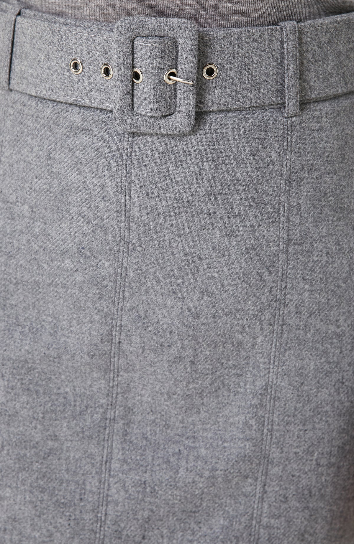 WOMEN'S Gray Melange Wool Blend Mini Skirt