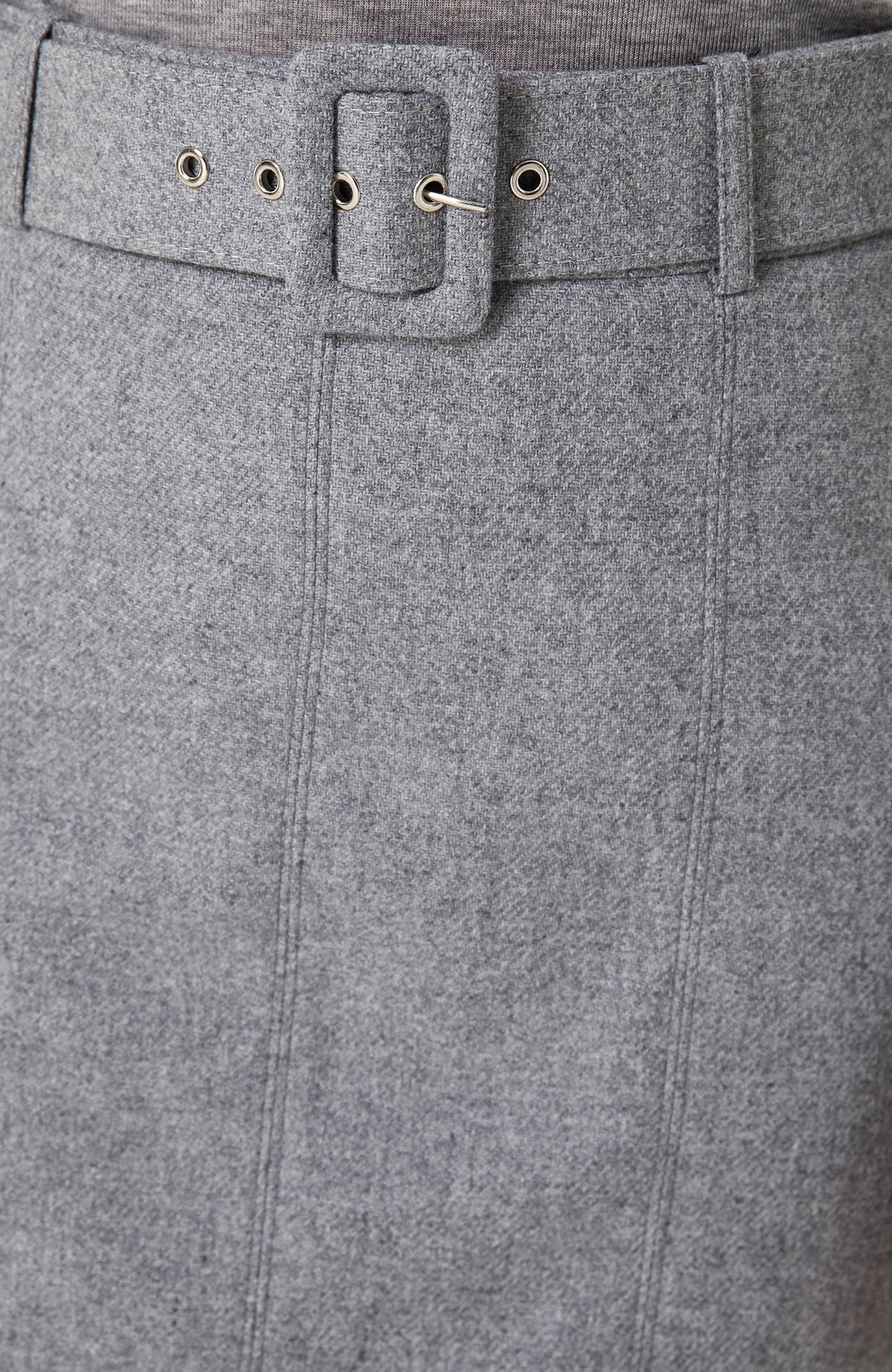 WOMEN'S Gray Melange Wool Blend Mini Skirt