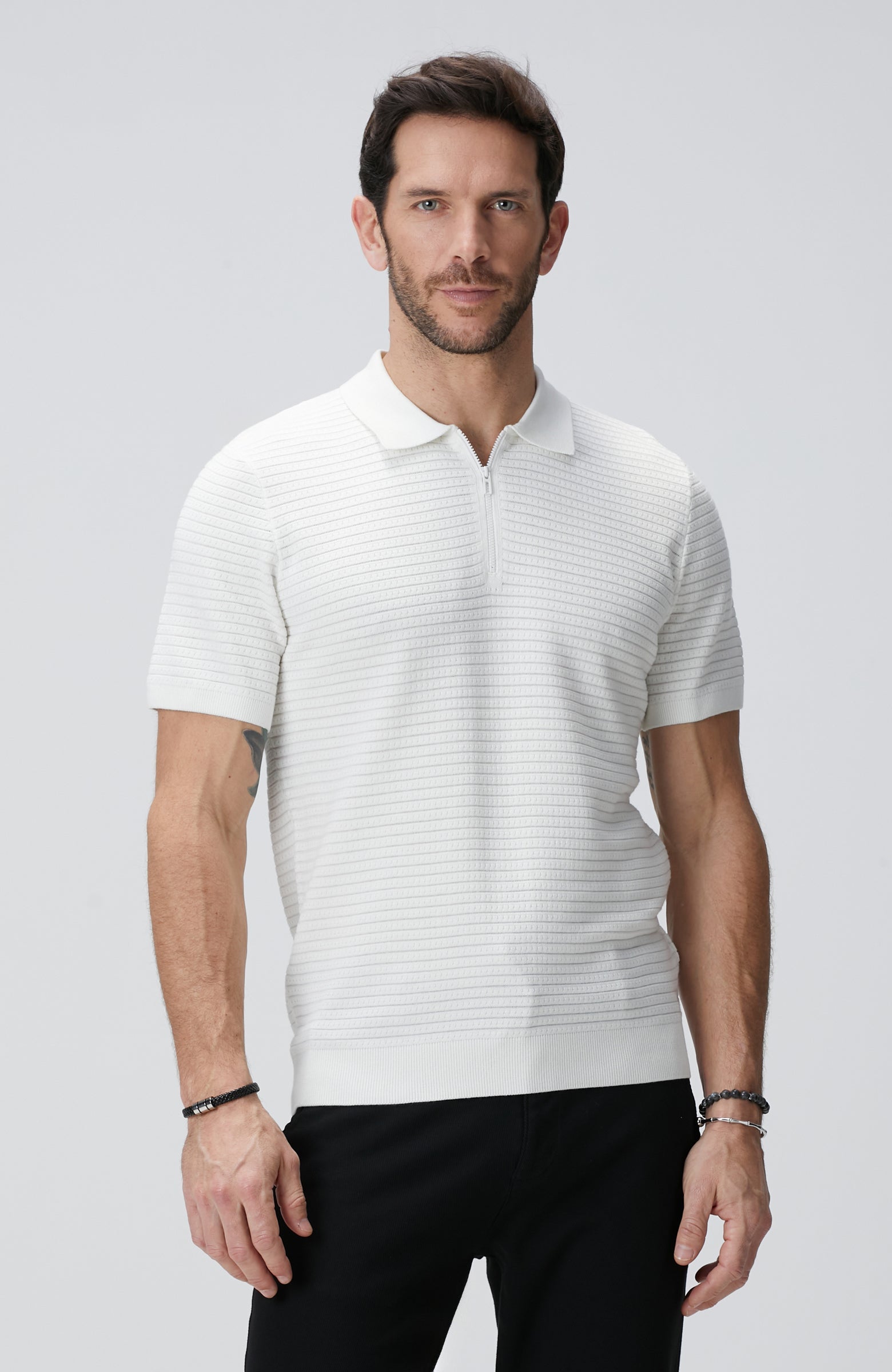 MEN'S Off-White Polo Knit Sweater